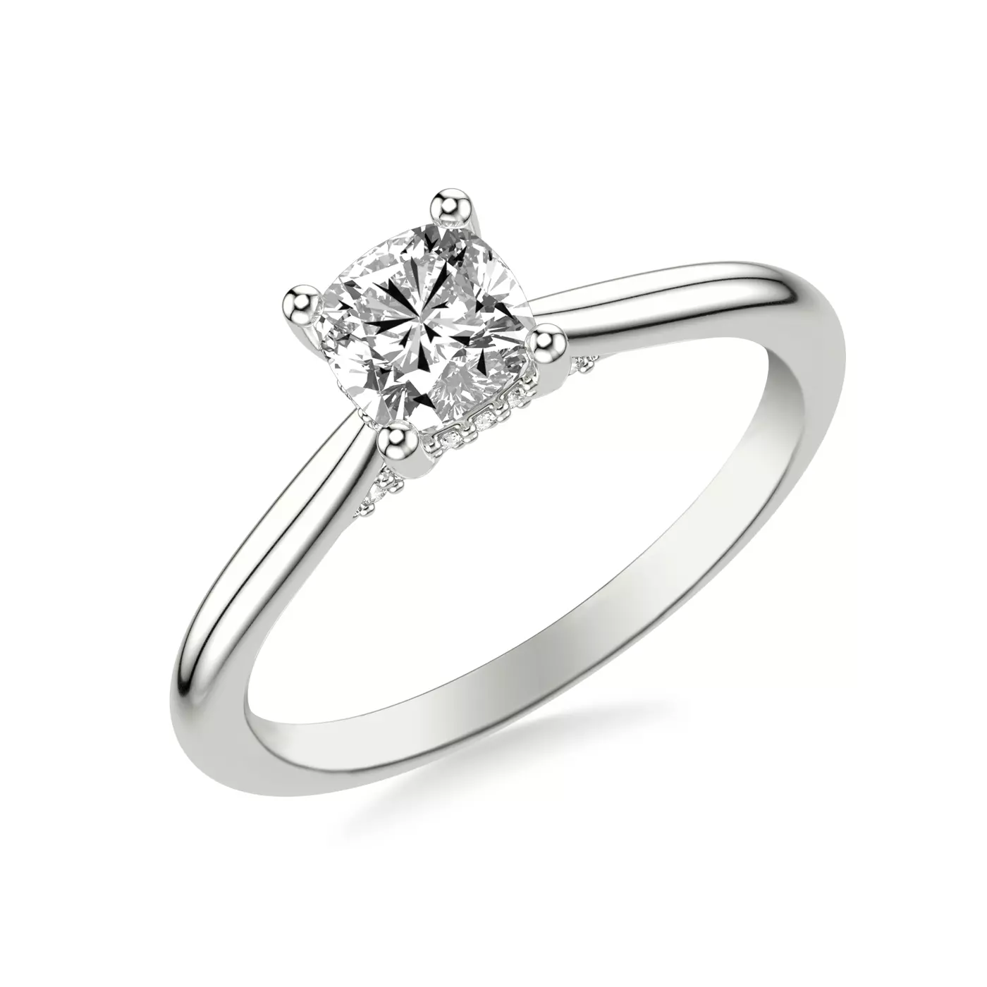 Hidden Halo 14K White Gold Engagement Ring