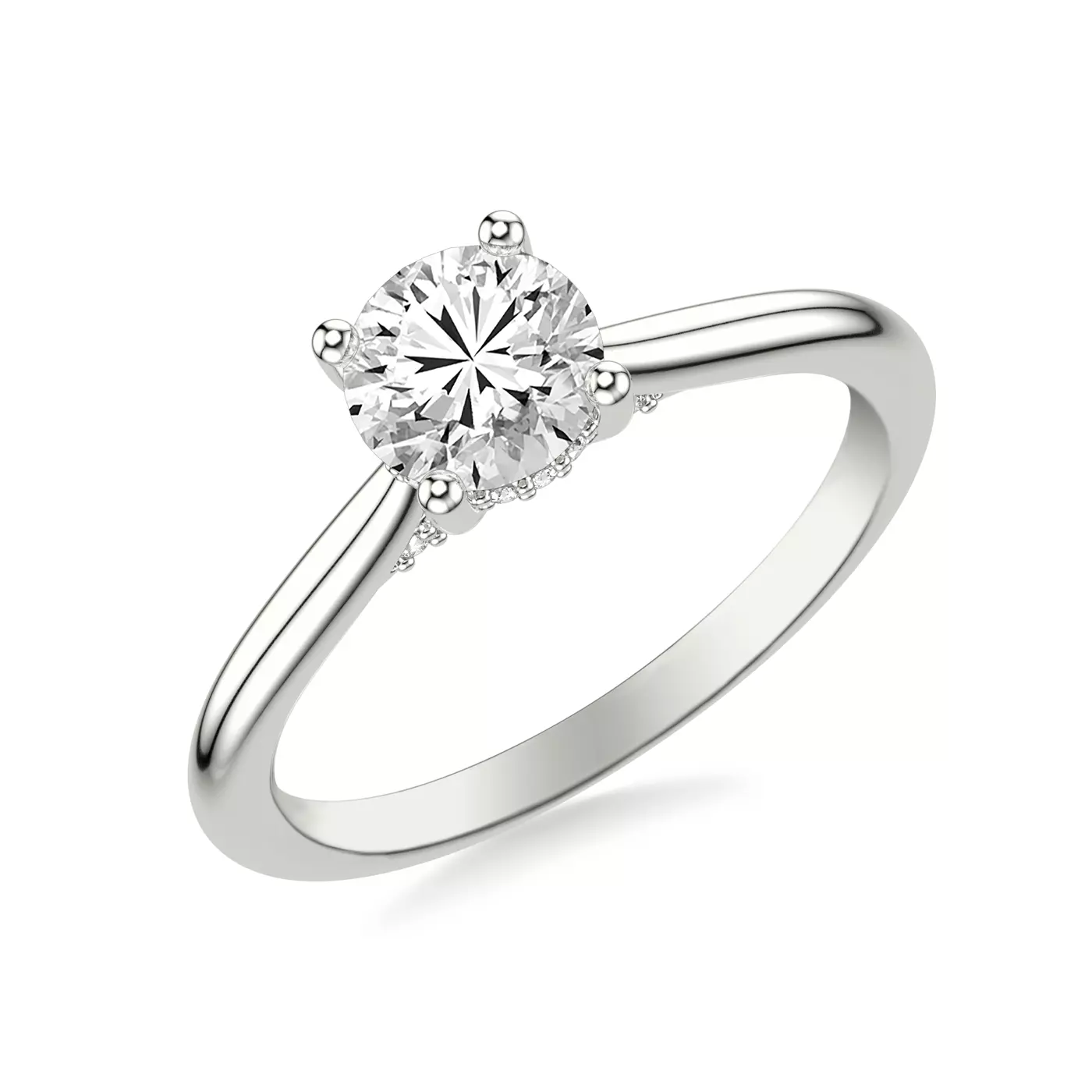 Hidden Halo 14K White Gold Engagement Ring