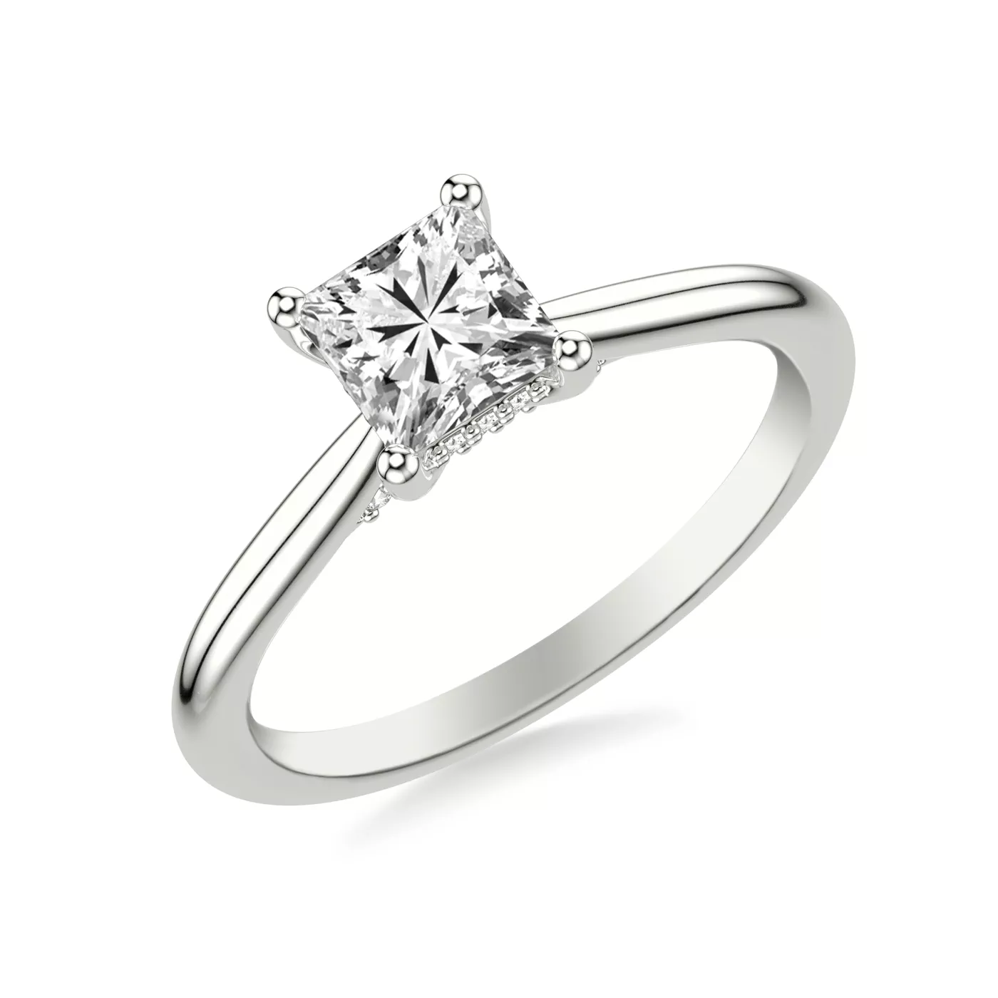 Hidden Halo 14K White Gold Engagement Ring