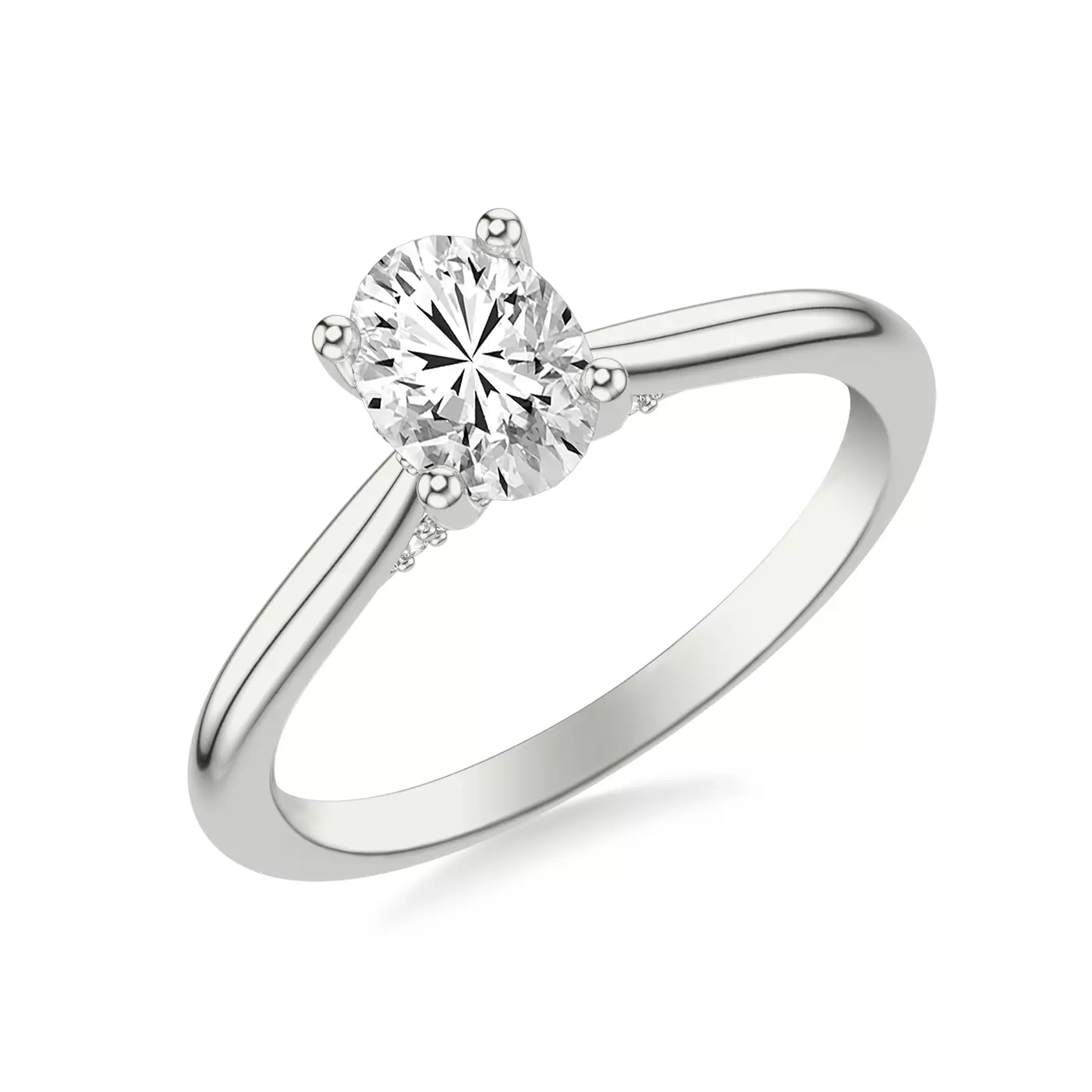 Hidden Halo 14K White Gold Engagement Ring