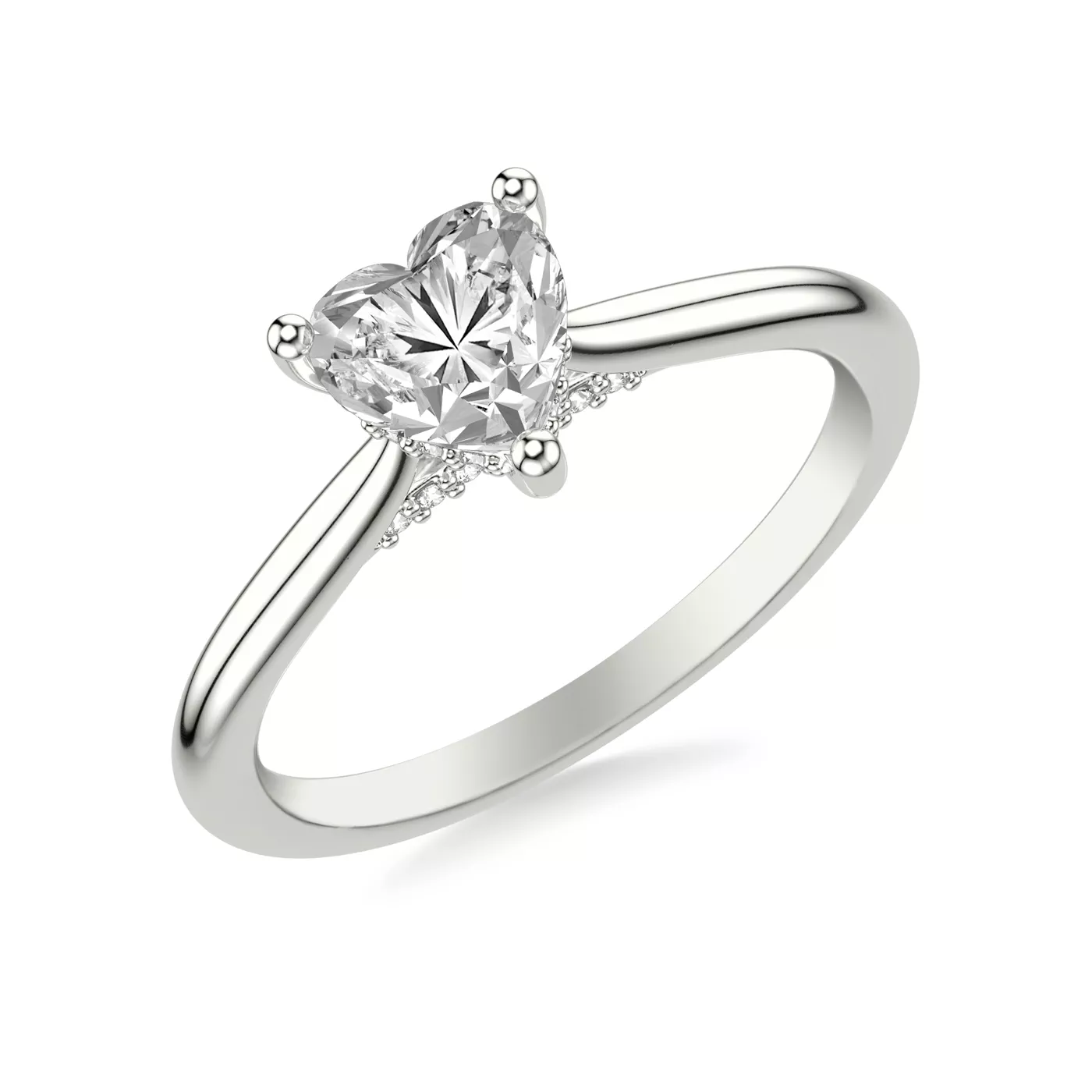 Hidden Halo 14K White Gold Engagement Ring
