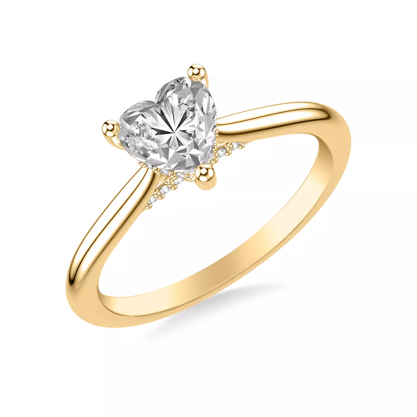 Hidden Halo 14K Yellow Gold Engagement Ring