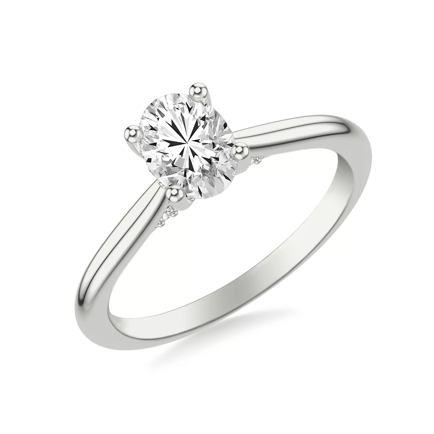 Hidden Halo 18K White Gold Engagement Ring