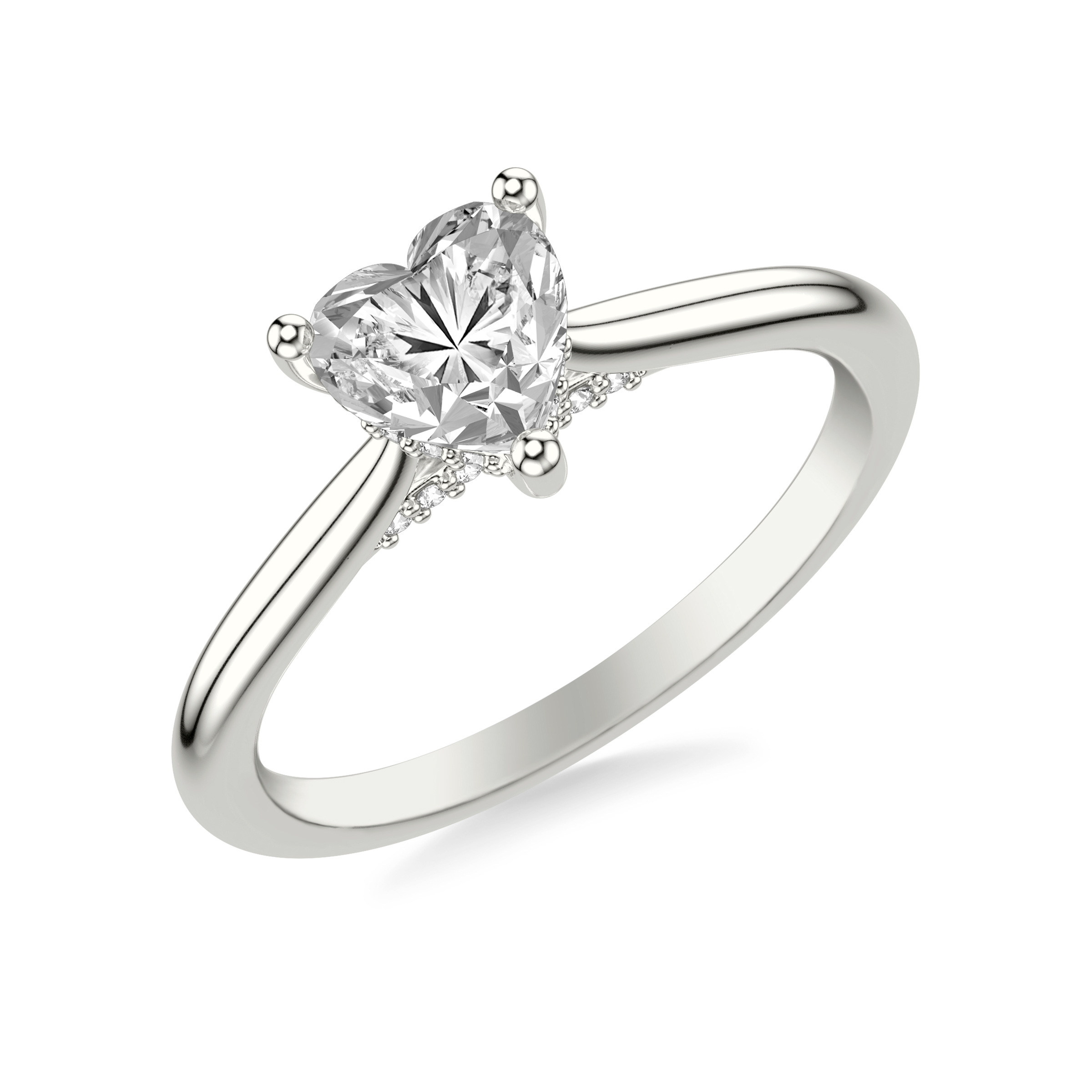 Hidden Halo 18K White Gold Engagement Ring