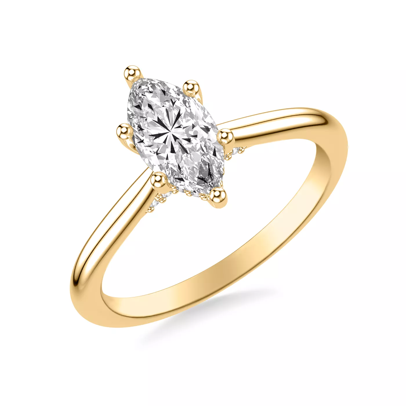 Hidden Halo 18K Yellow Gold Engagement Ring