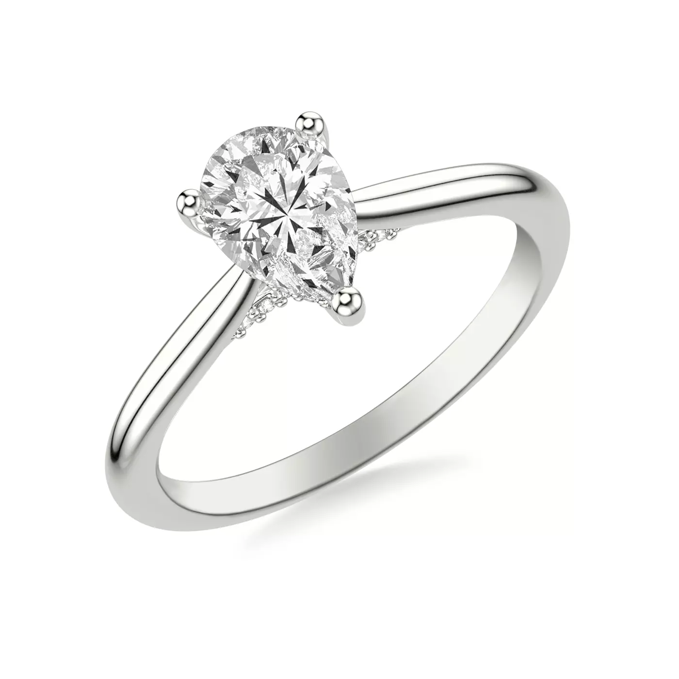 Hidden Halo Platinum Engagement Ring