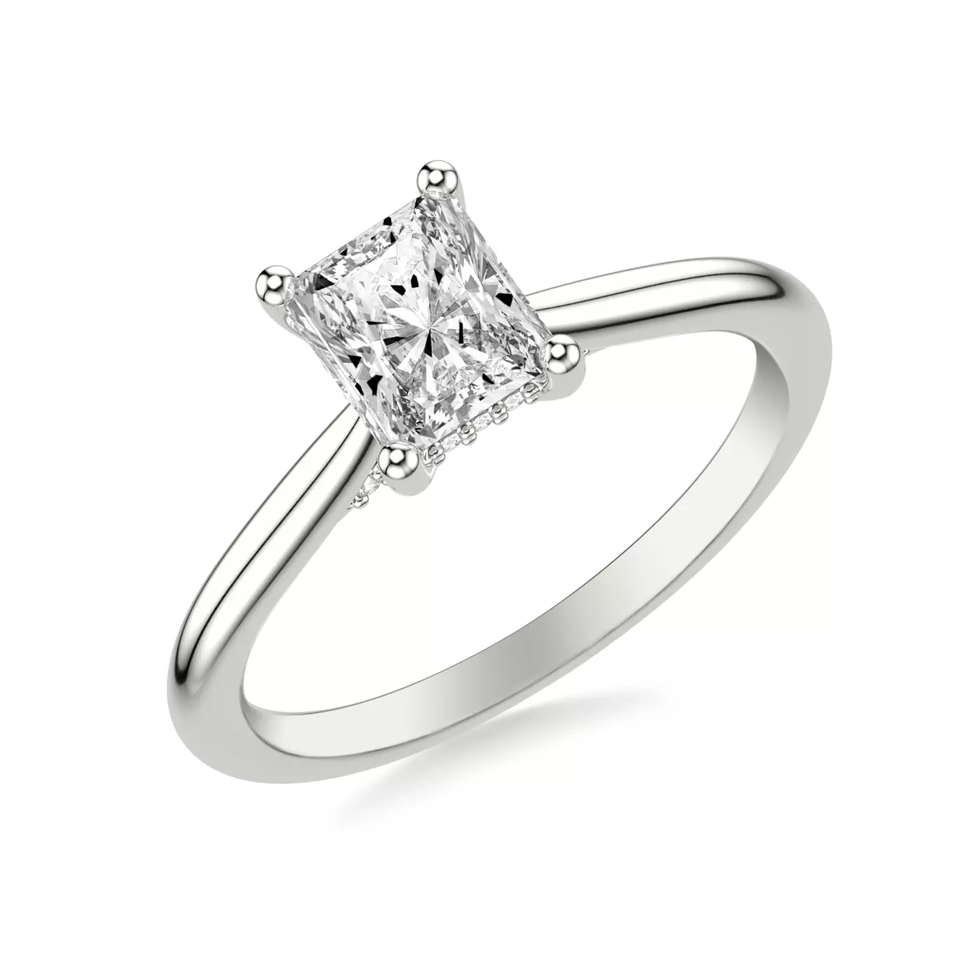 Hidden Halo Platinum Engagement Ring