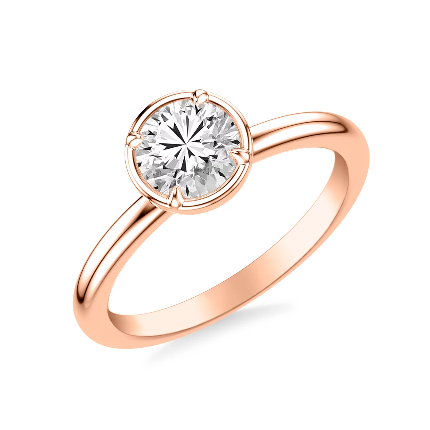 Classic Solitaire Focus 14K Rose Gold Engagement Ring
