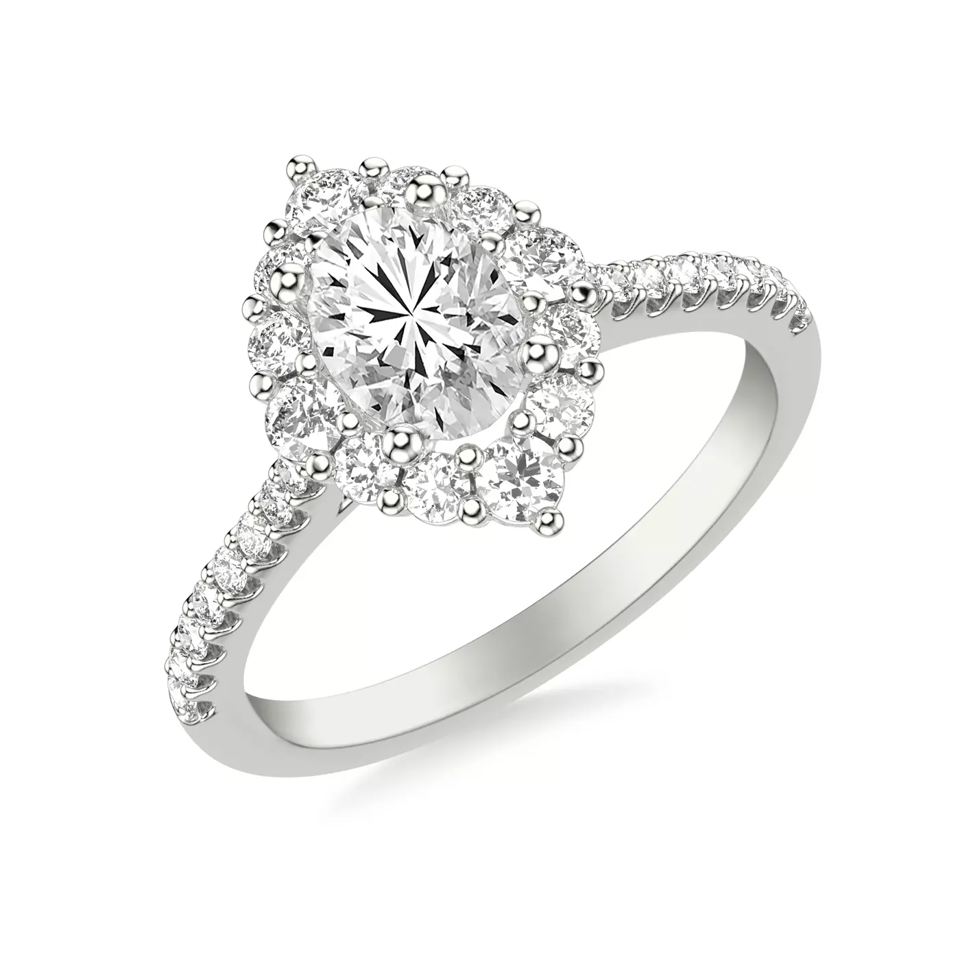 Refined Craftsmanship 14K White Gold Engagement Ring