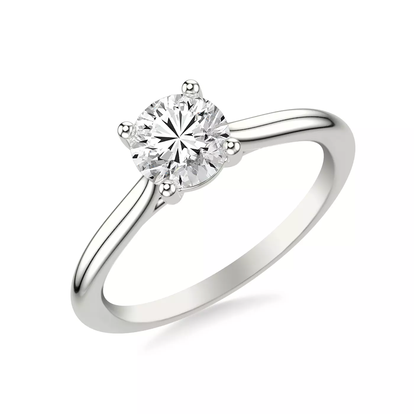 Pure Solitaire Focus 14K White Gold Engagement Ring