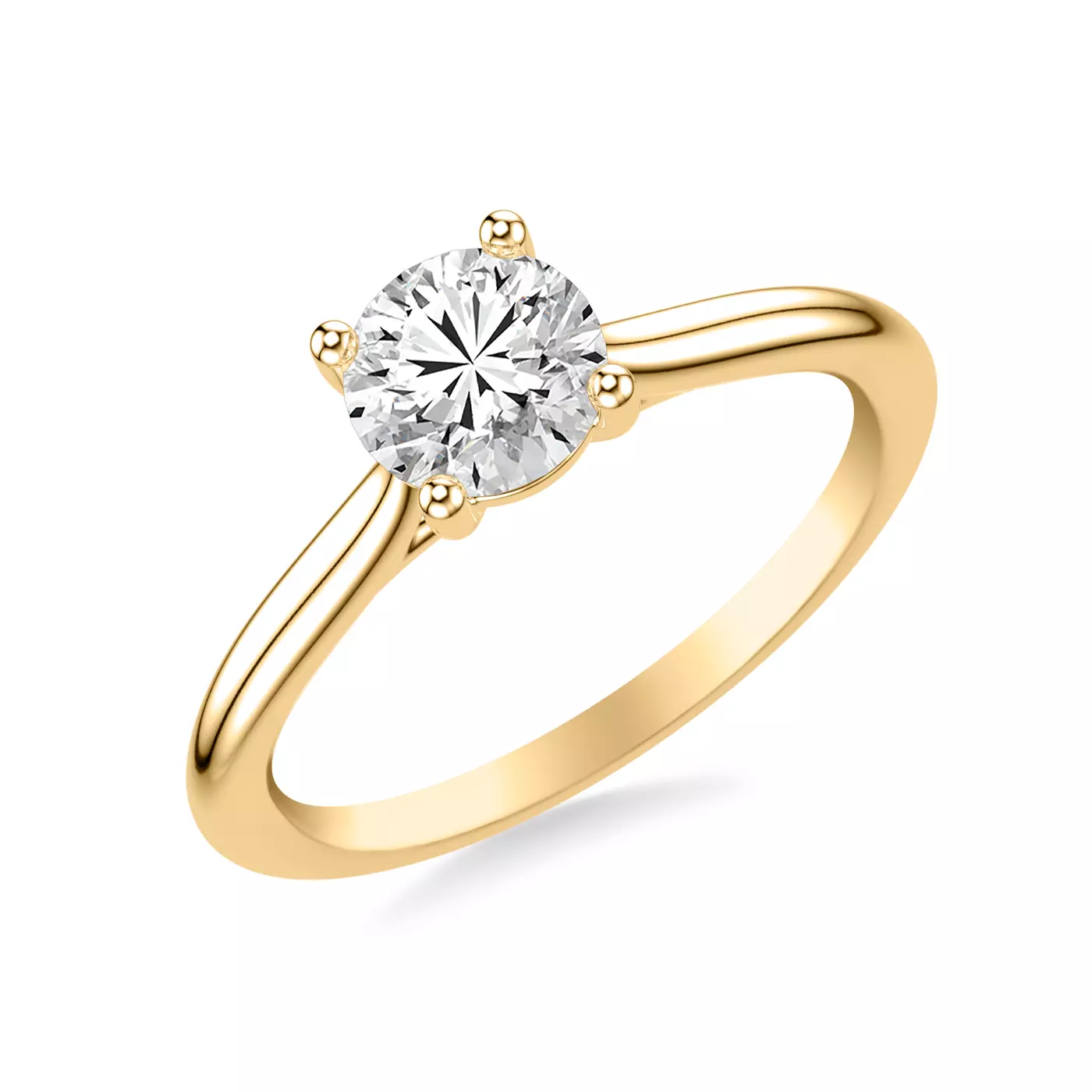 Pure Solitaire Focus 14K Yellow Gold Engagement Ring