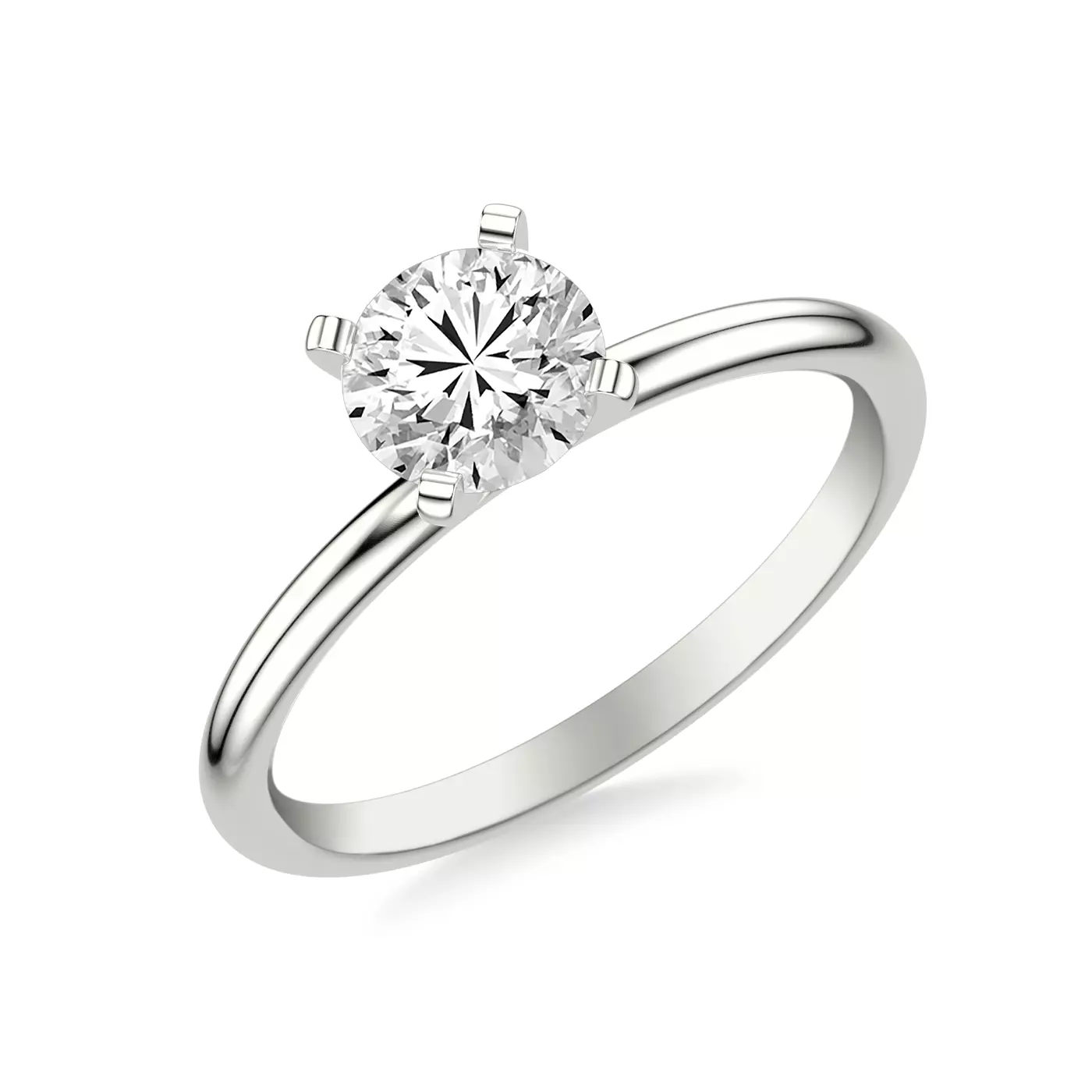 Pure Solitaire Focus 14K White Gold Engagement Ring