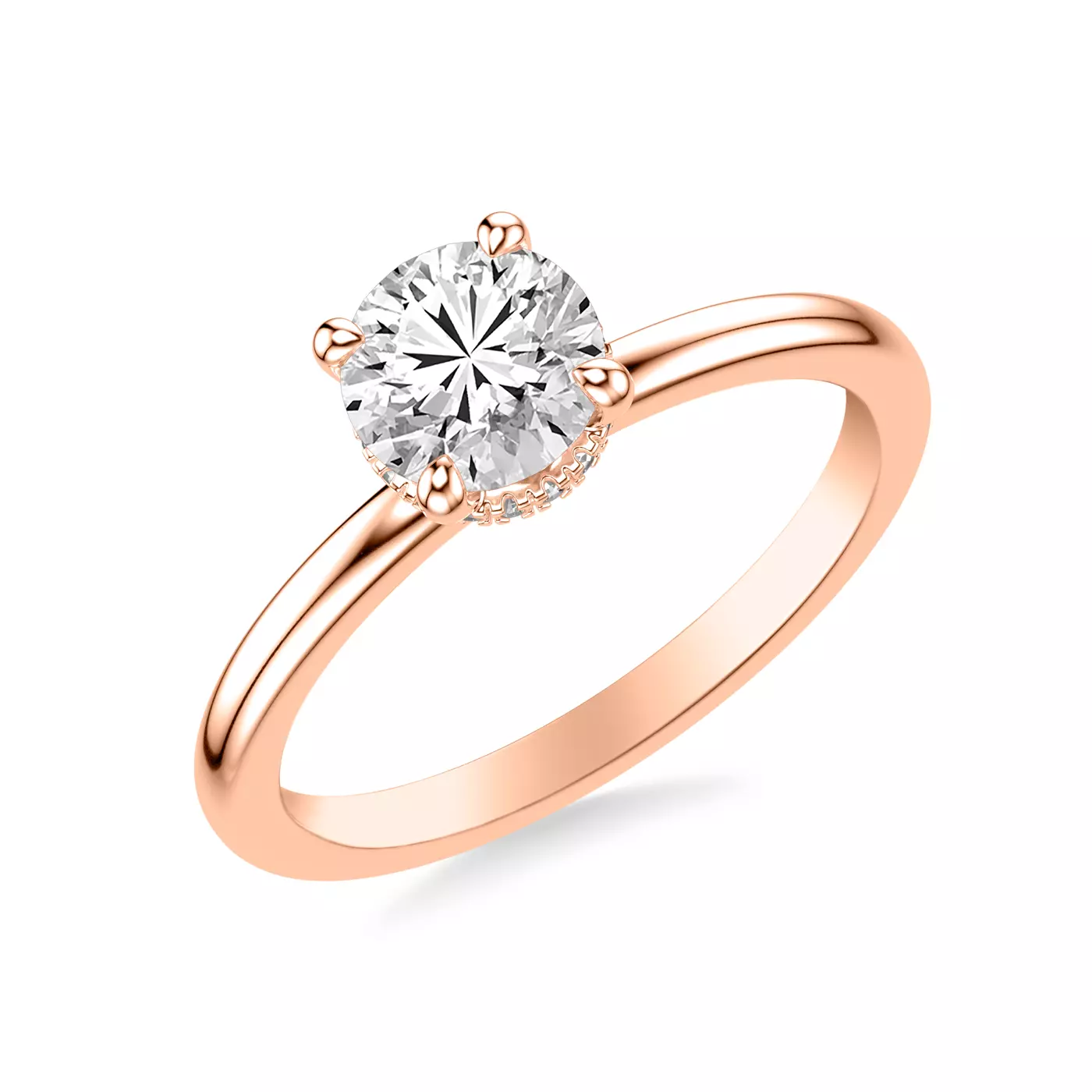 Secret Halo Sparkle 14K Rose Gold Engagement Ring