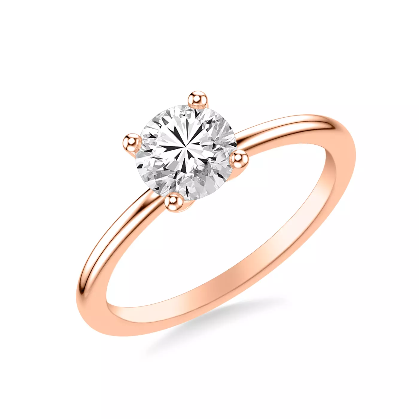 Classic Solitaire Focus 14K Rose Gold Engagement Ring