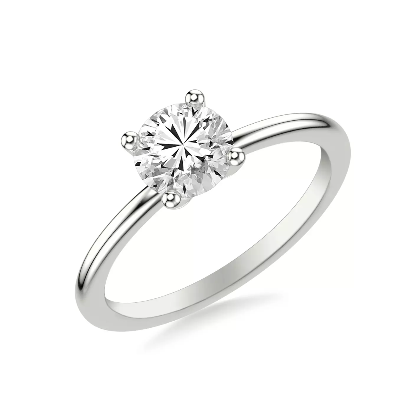 Classic Solitaire Focus 14K White Gold Engagement Ring