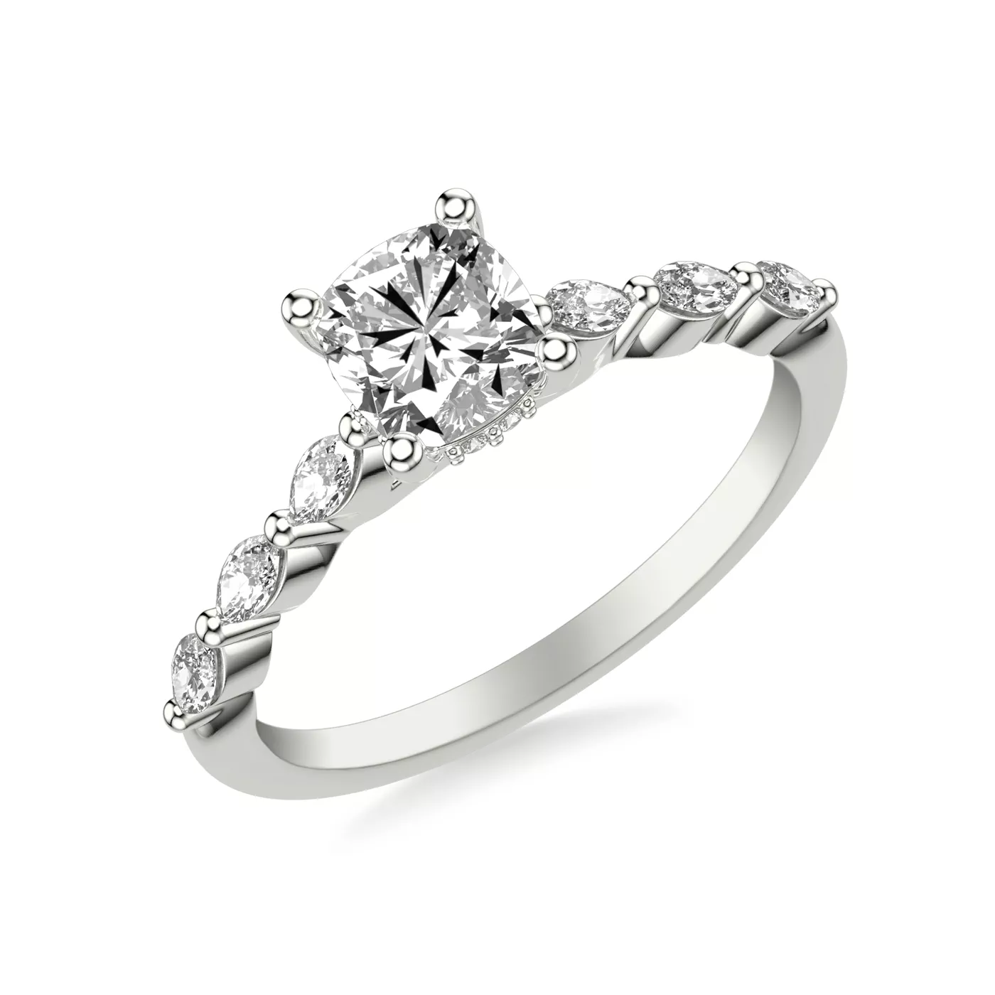 Secret Halo Sparkle 14K White Gold Engagement Ring