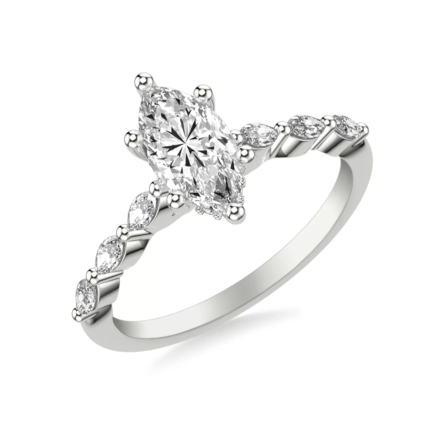 Secret Halo Sparkle 14K White Gold Engagement Ring