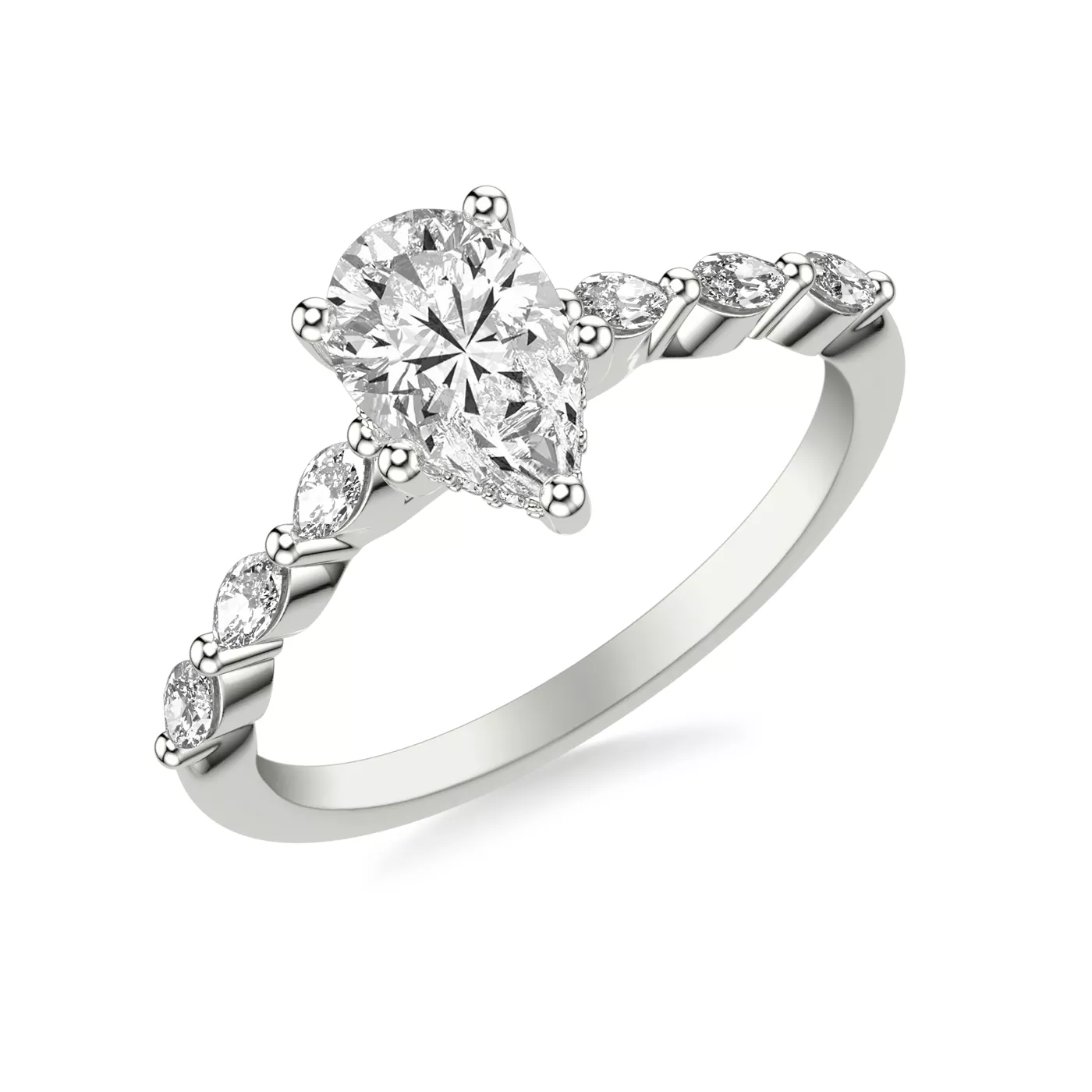 Secret Halo Sparkle 14K White Gold Engagement Ring