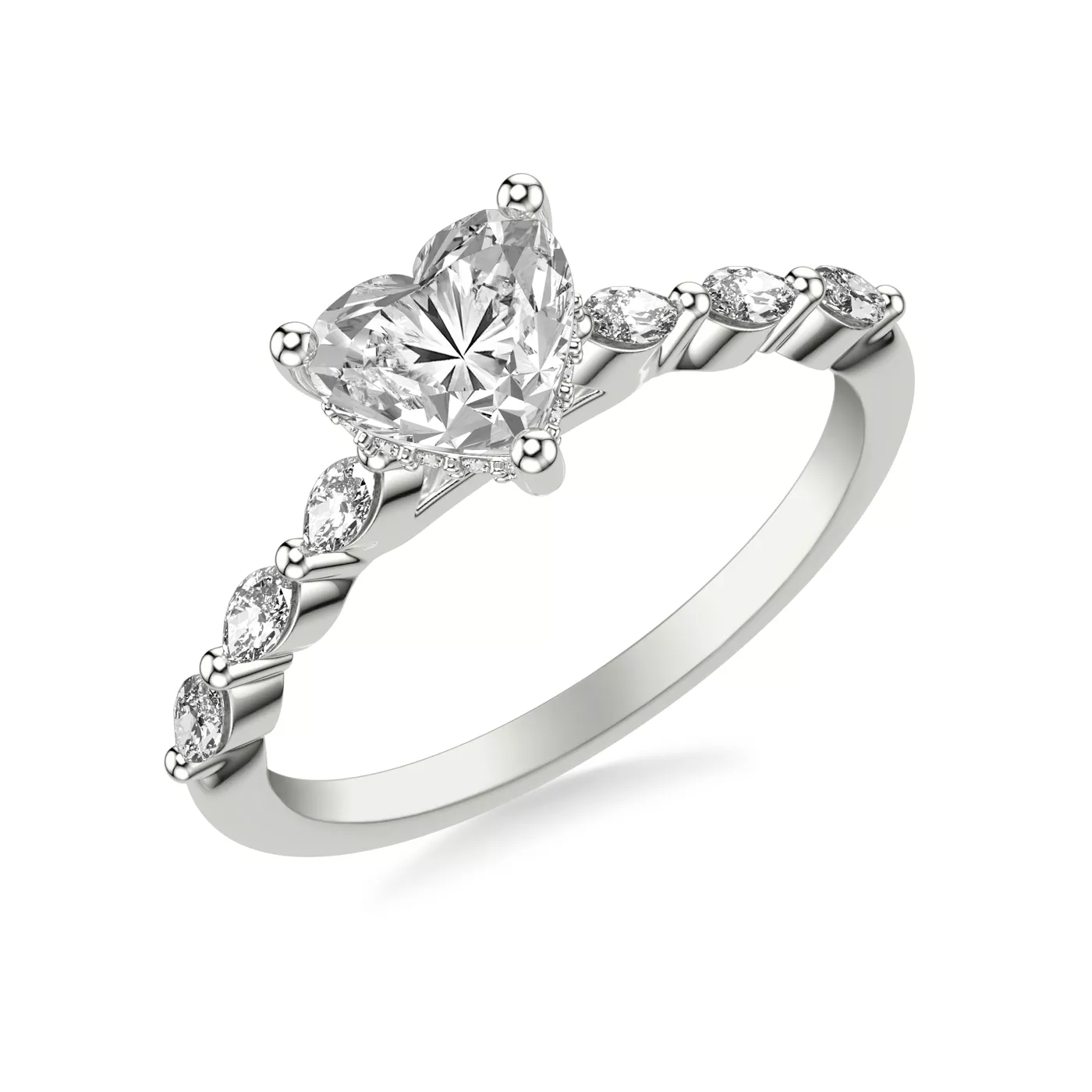 Secret Halo Sparkle 14K White Gold Engagement Ring