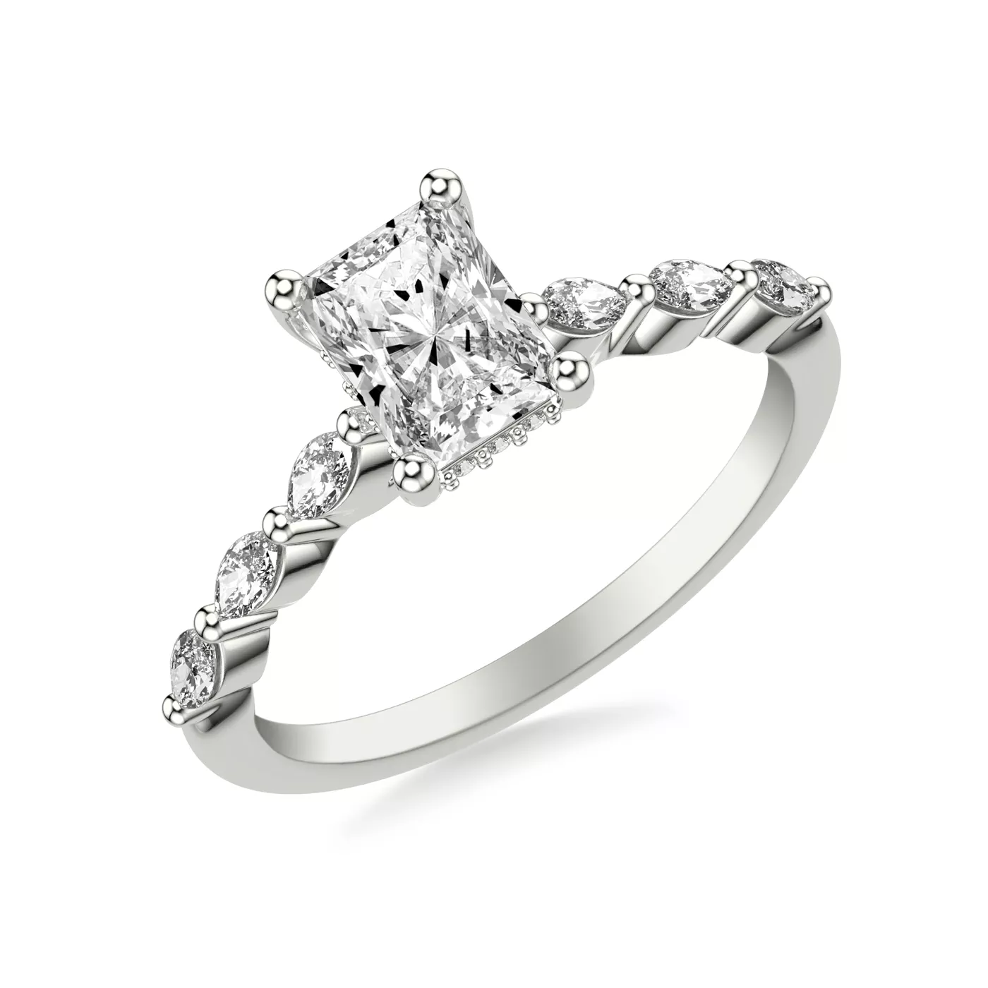 Secret Halo Sparkle 14K White Gold Engagement Ring