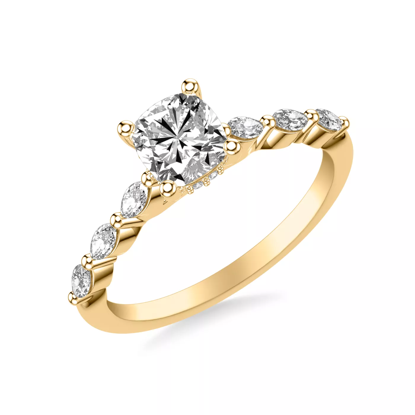 Secret Halo Sparkle 14K Yellow Gold Engagement Ring