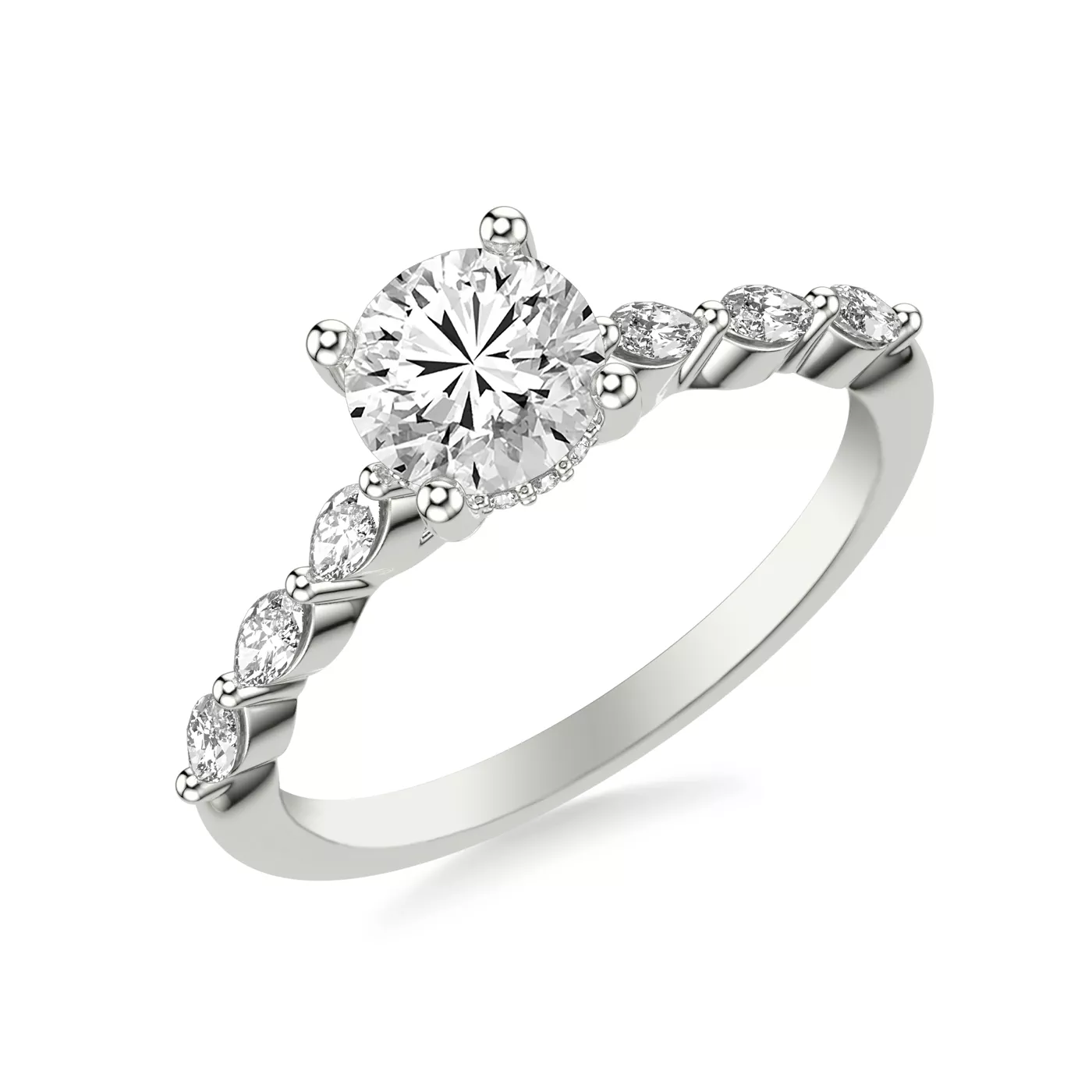 Secret Halo Sparkle Platinum Engagement Ring