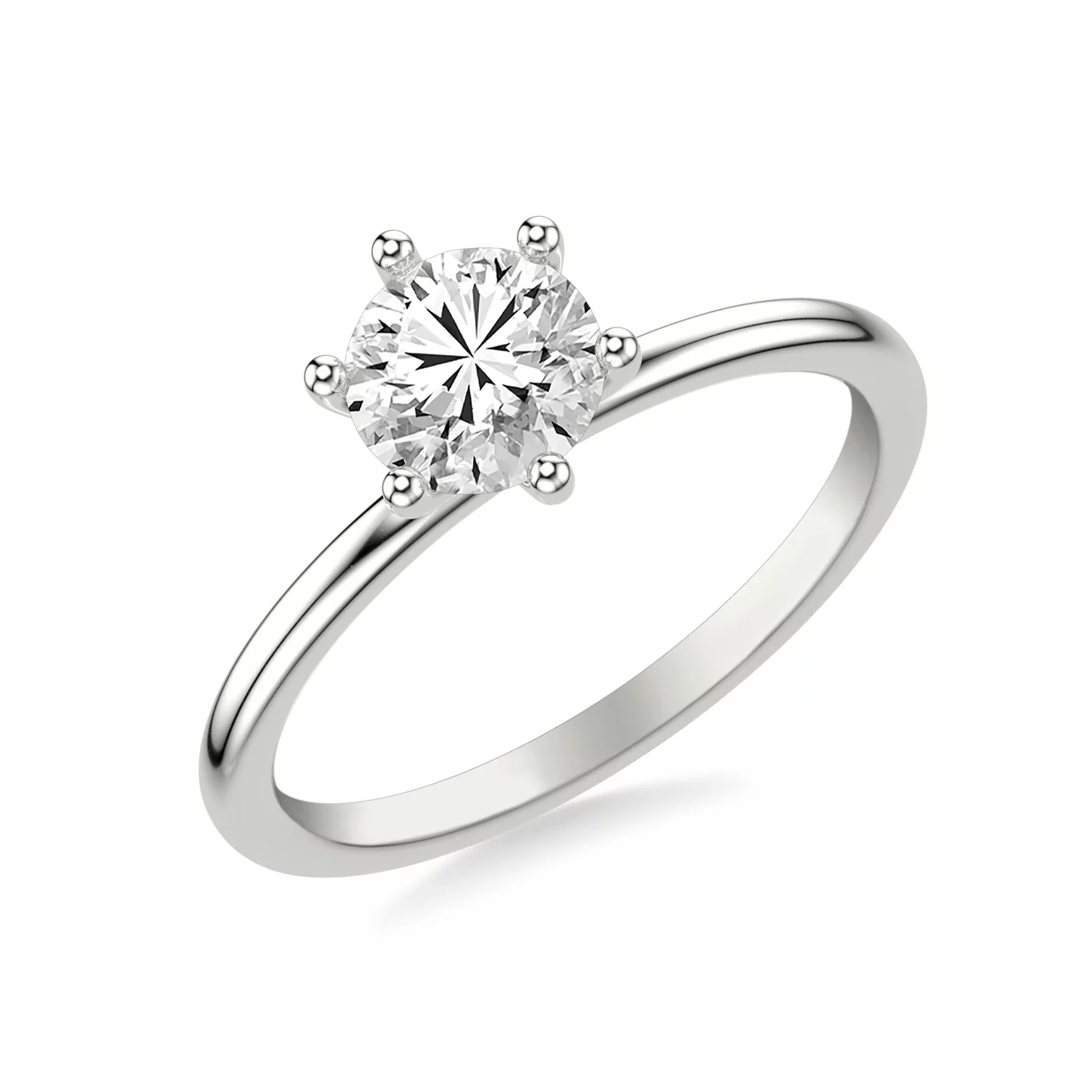 Classic Solitaire Focus 18K White Gold Engagement Ring