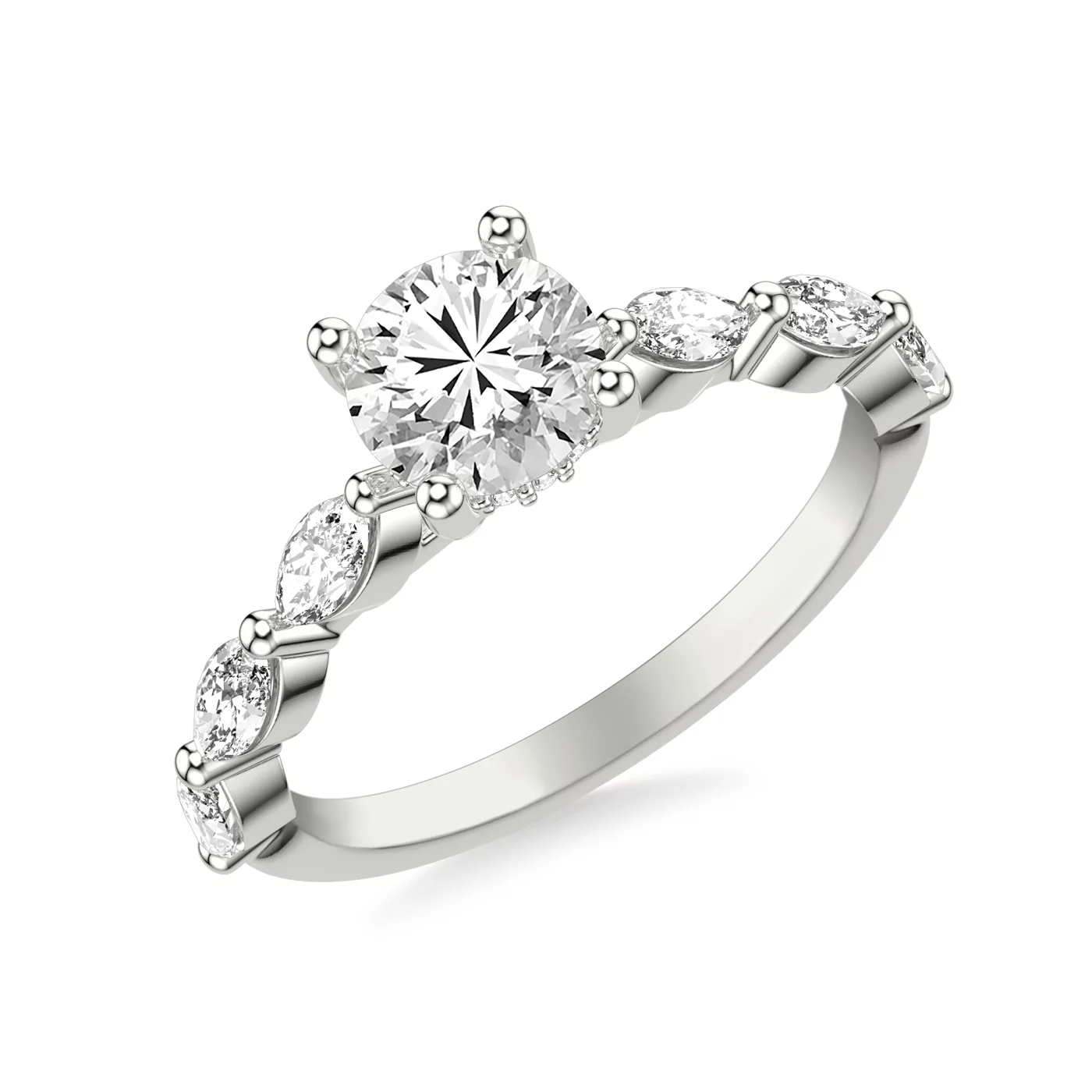 Hidden Halo Sparkle Platinum Engagement Ring
