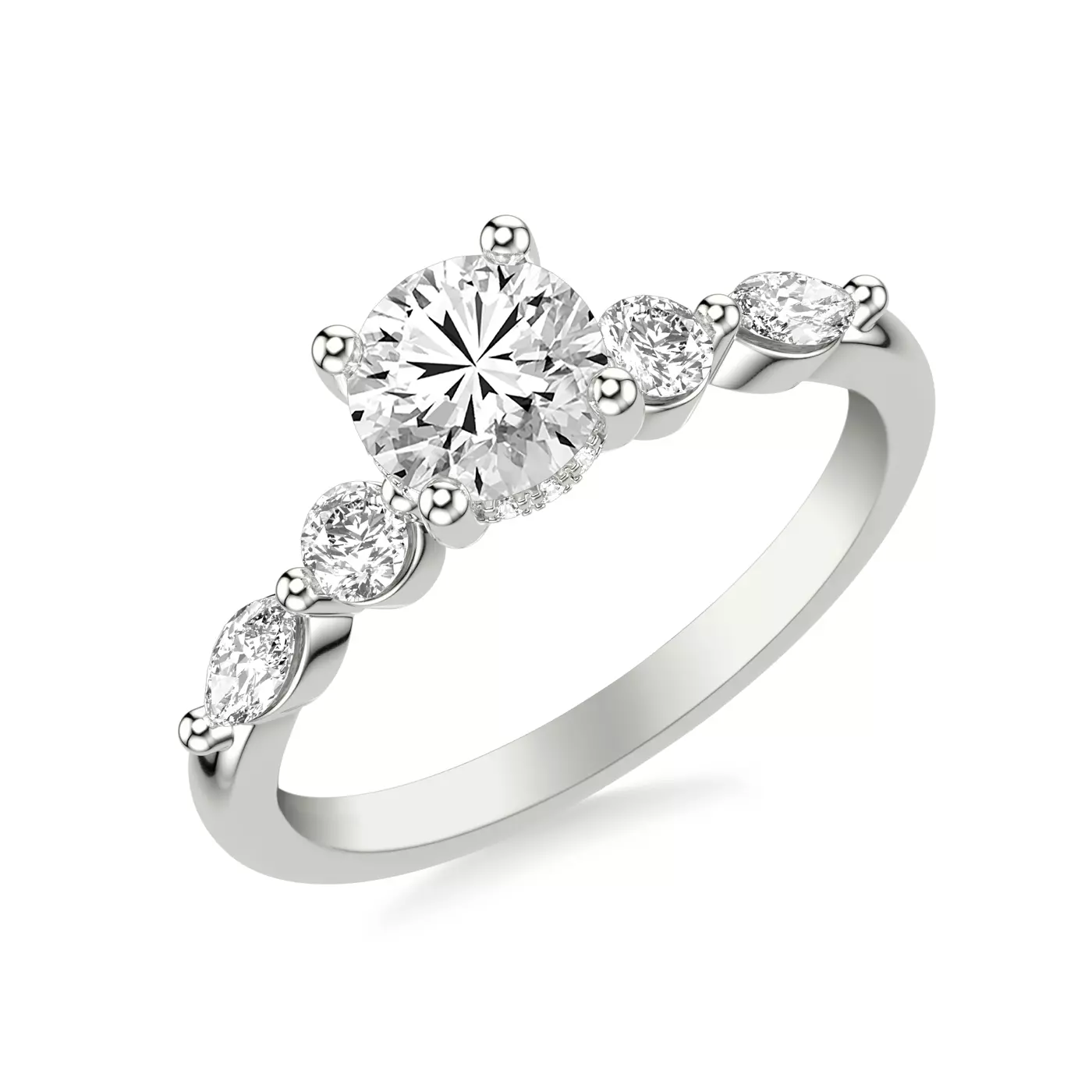 Secret Halo Sparkle 14K White Gold Engagement Ring