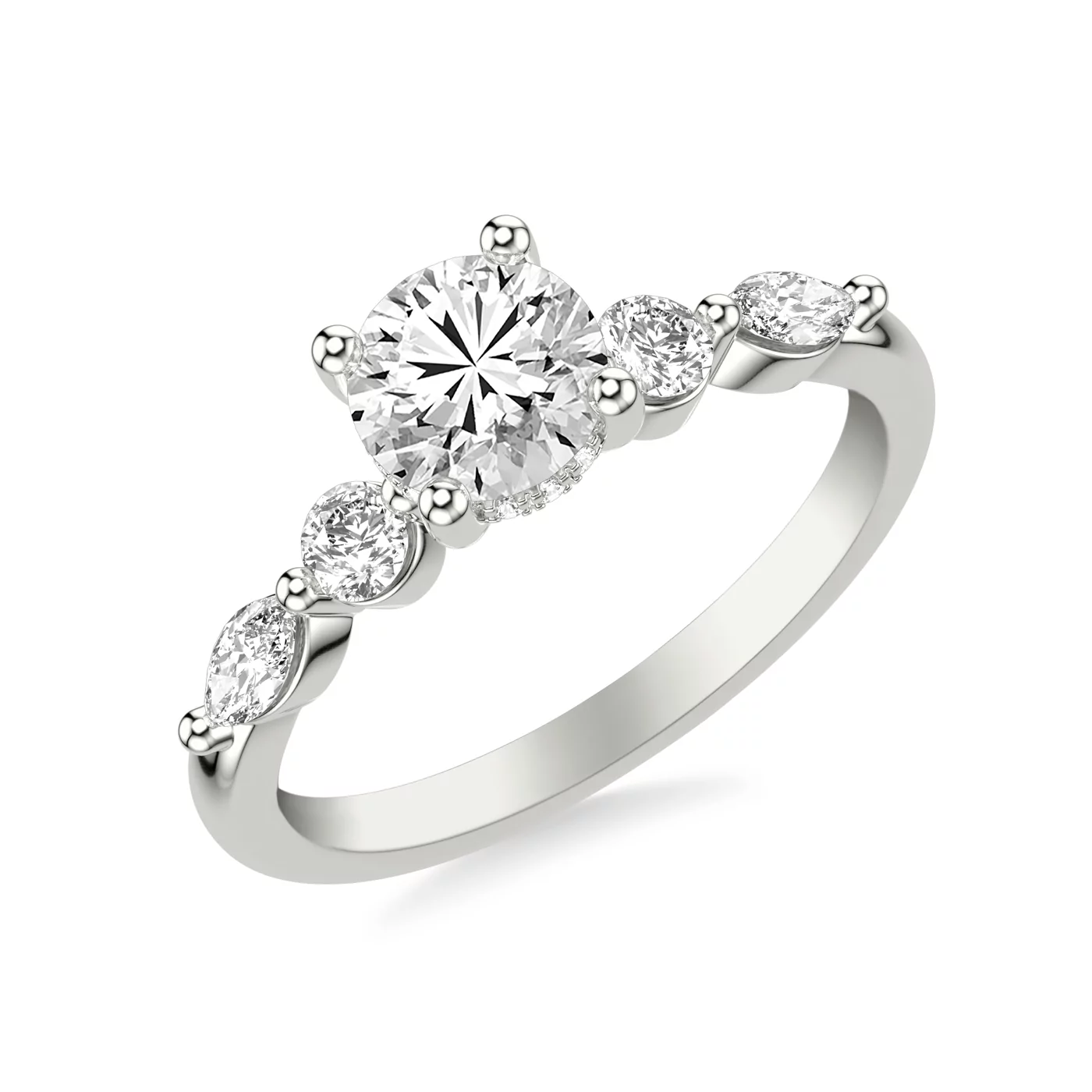 Secret Halo Sparkle Platinum Engagement Ring