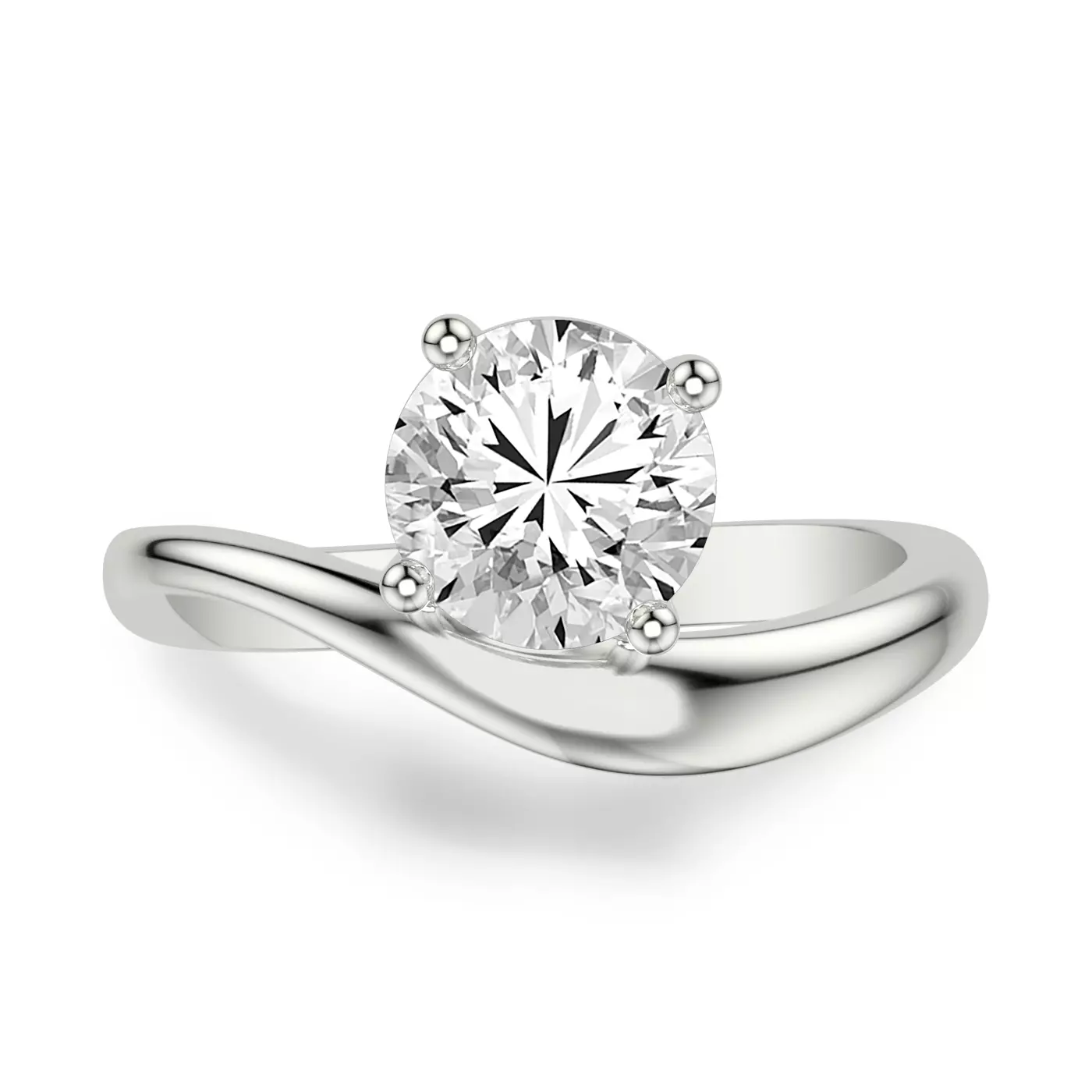 Classic Solitaire Focus 14K White Gold Engagement Ring