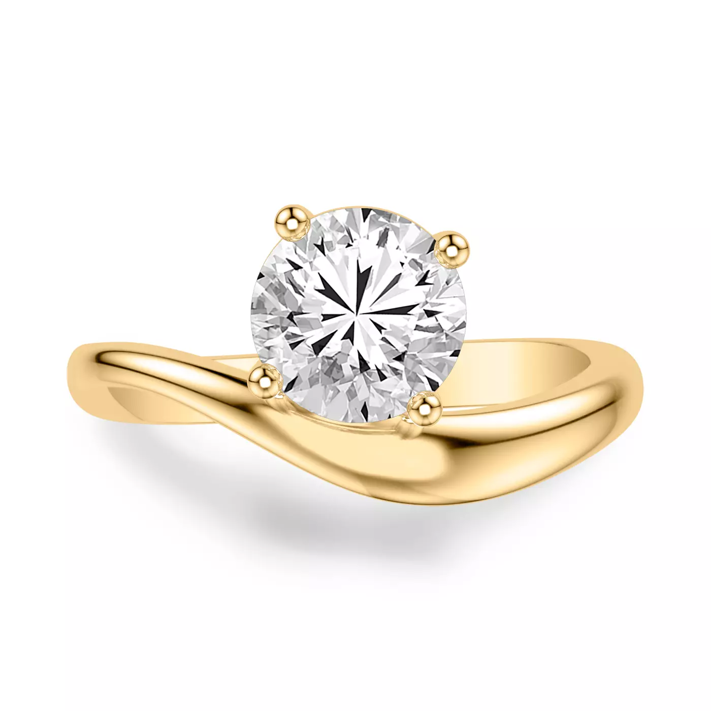 Classic Solitaire Focus 14K Yellow Gold Engagement Ring