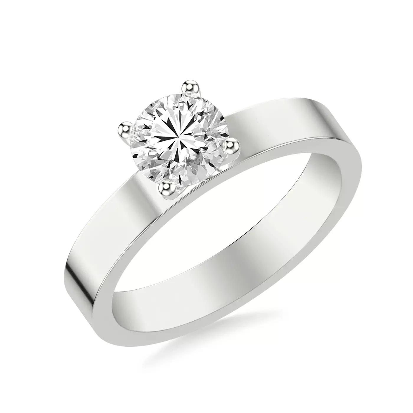 Classic Solitaire Focus 14K White Gold Engagement Ring