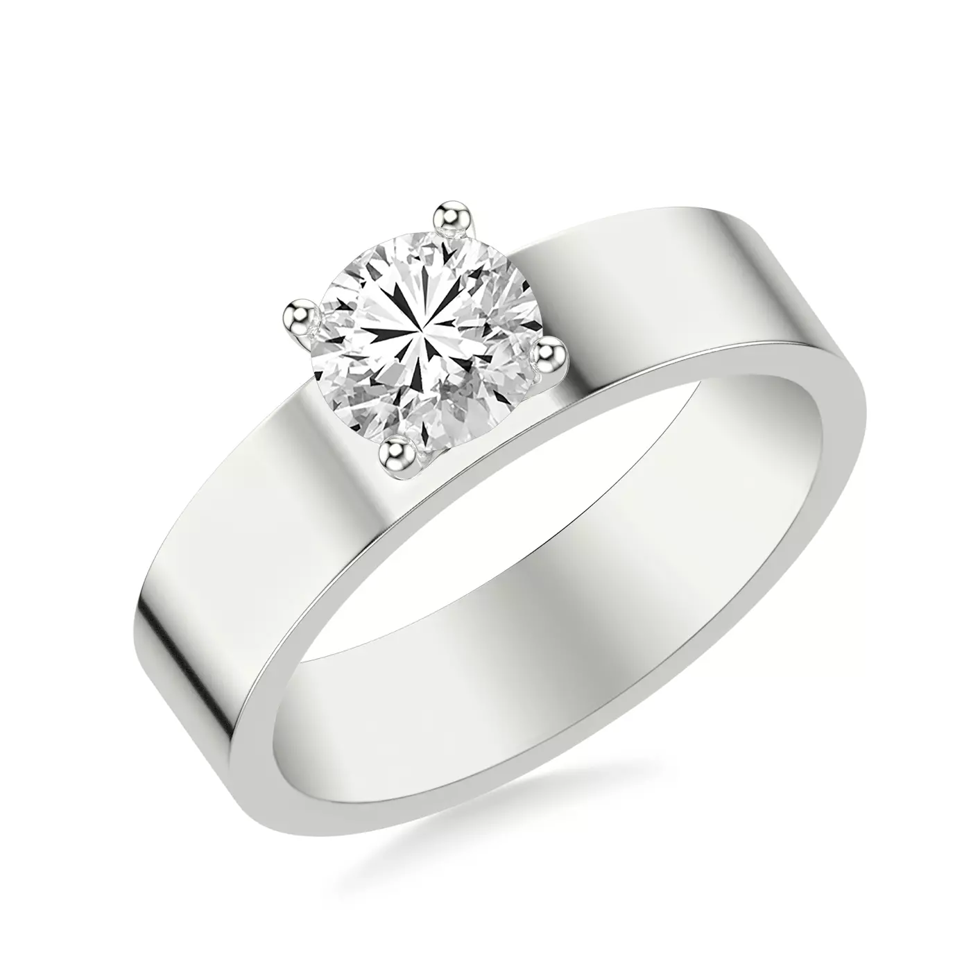 Classic Solitaire Focus 14K White Gold Engagement Ring