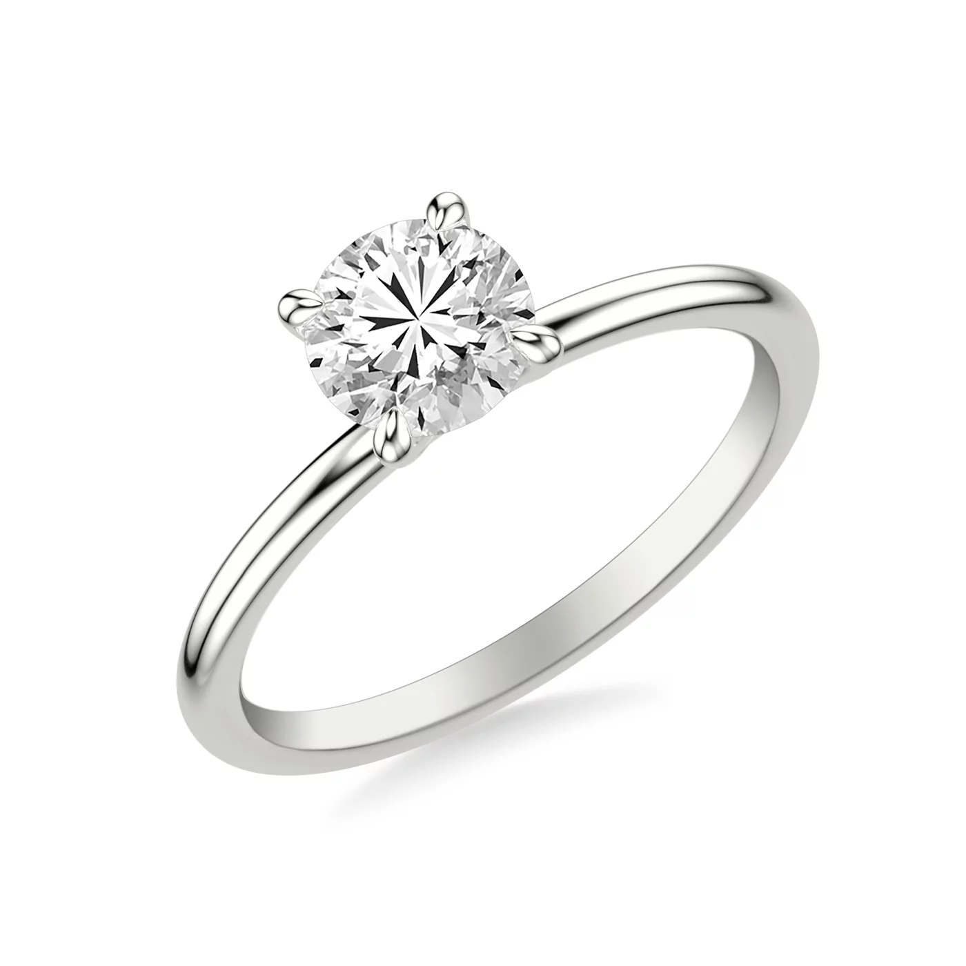 Pure Solitaire Focus 18K White Gold Engagement Ring