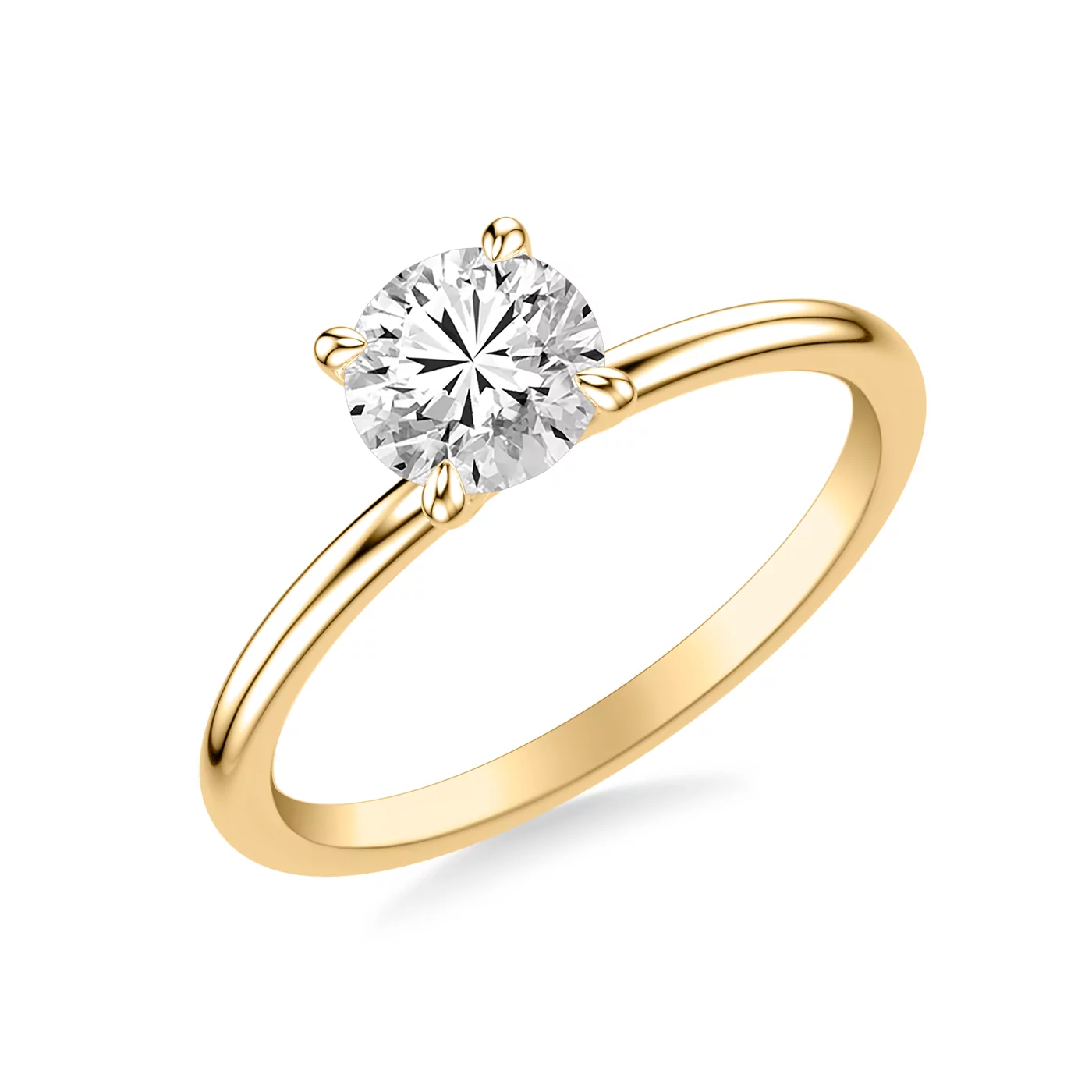 Pure Solitaire Focus 18K Yellow Gold Engagement Ring