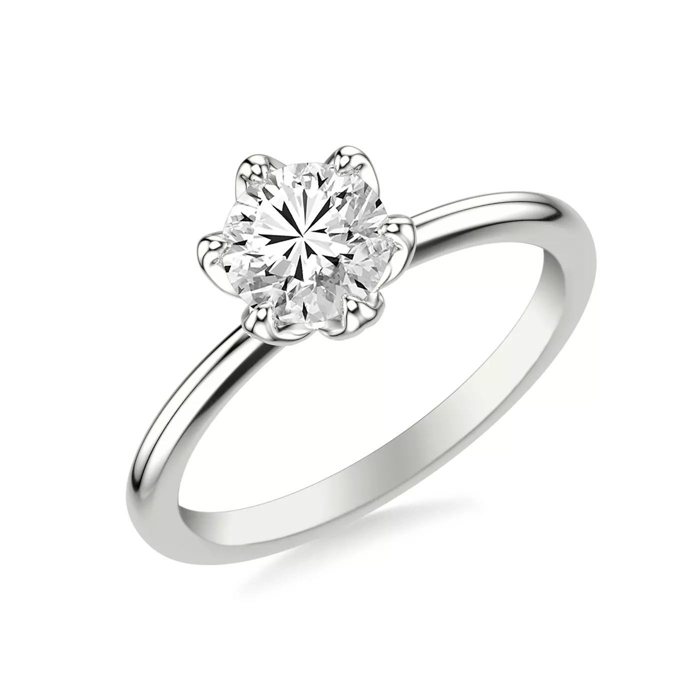 Pure Solitaire Focus 14K White Gold Engagement Ring