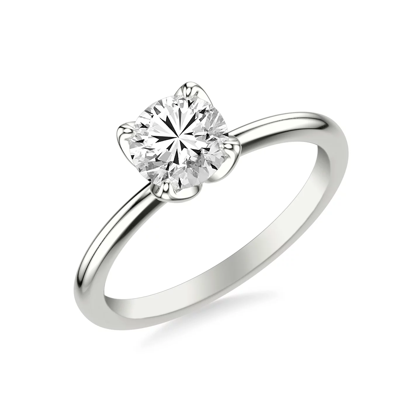 Classic Solitaire Focus 18K White Gold Engagement Ring