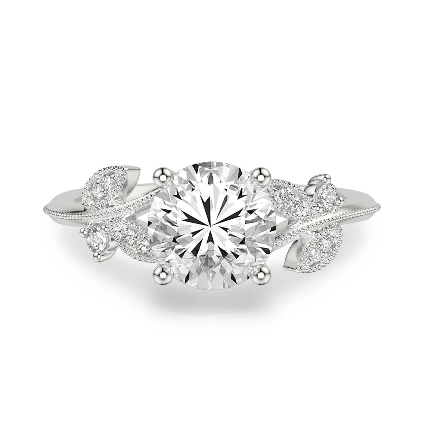 Hidden Halo Detail Platinum Engagement Ring