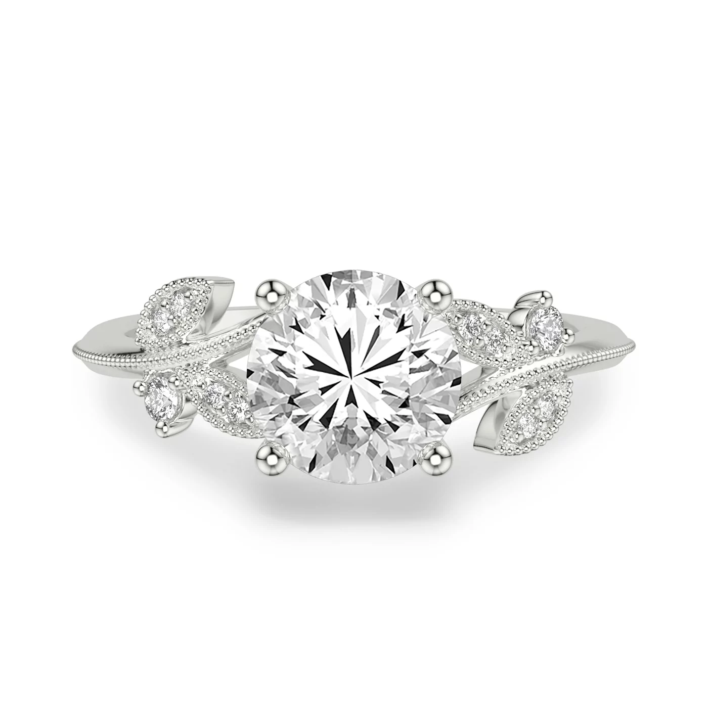 Secret Halo Sparkle 14K White Gold Engagement Ring