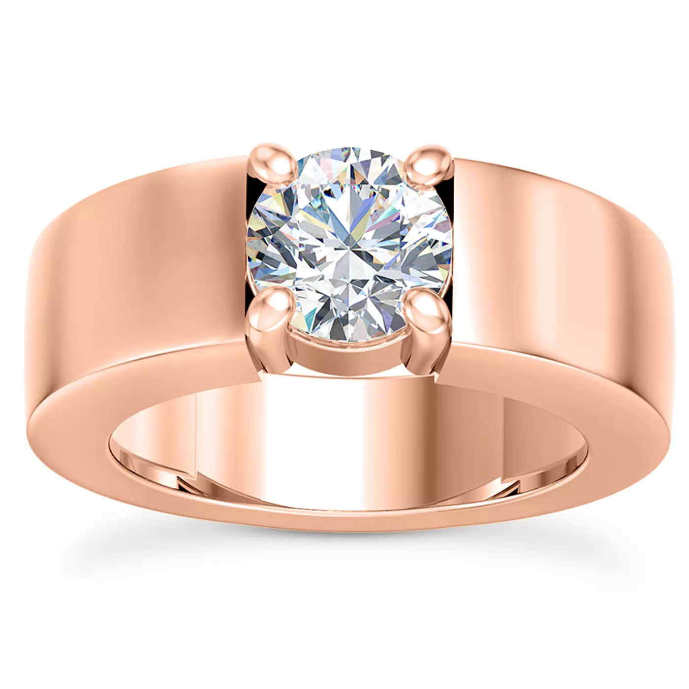 Classic Solitaire Focus 14K Rose Gold Engagement Ring