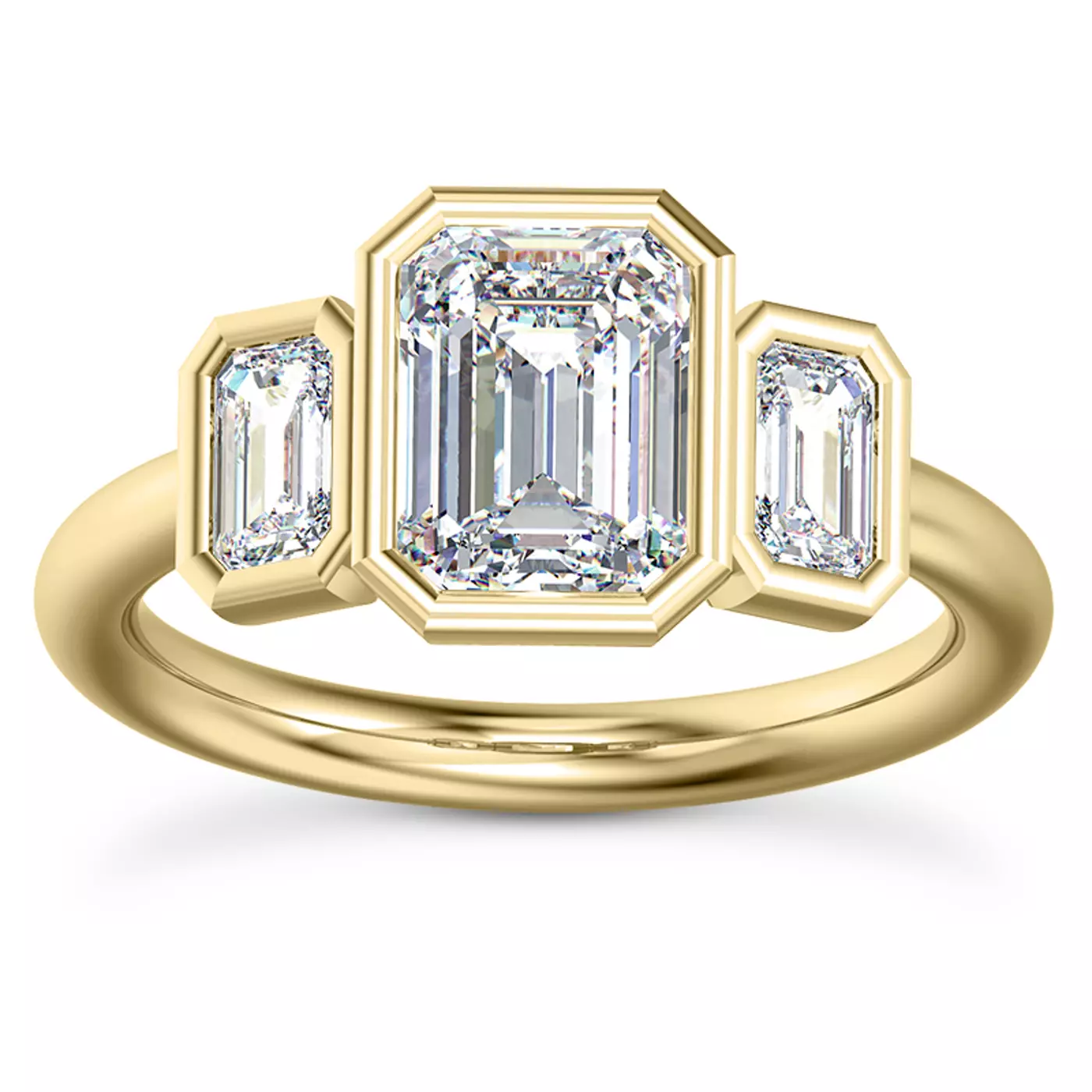 Meaningful Three-Stone Design 14K Yellow Gold Engagement Ring