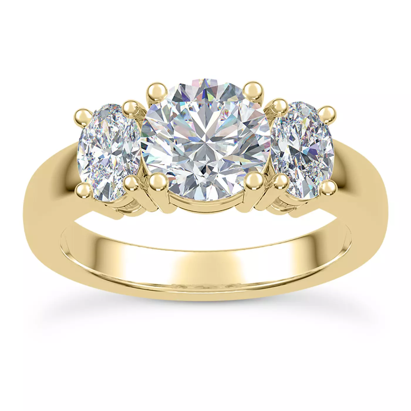 Soft Oval Profile 14K Yellow Gold Engagement Ring