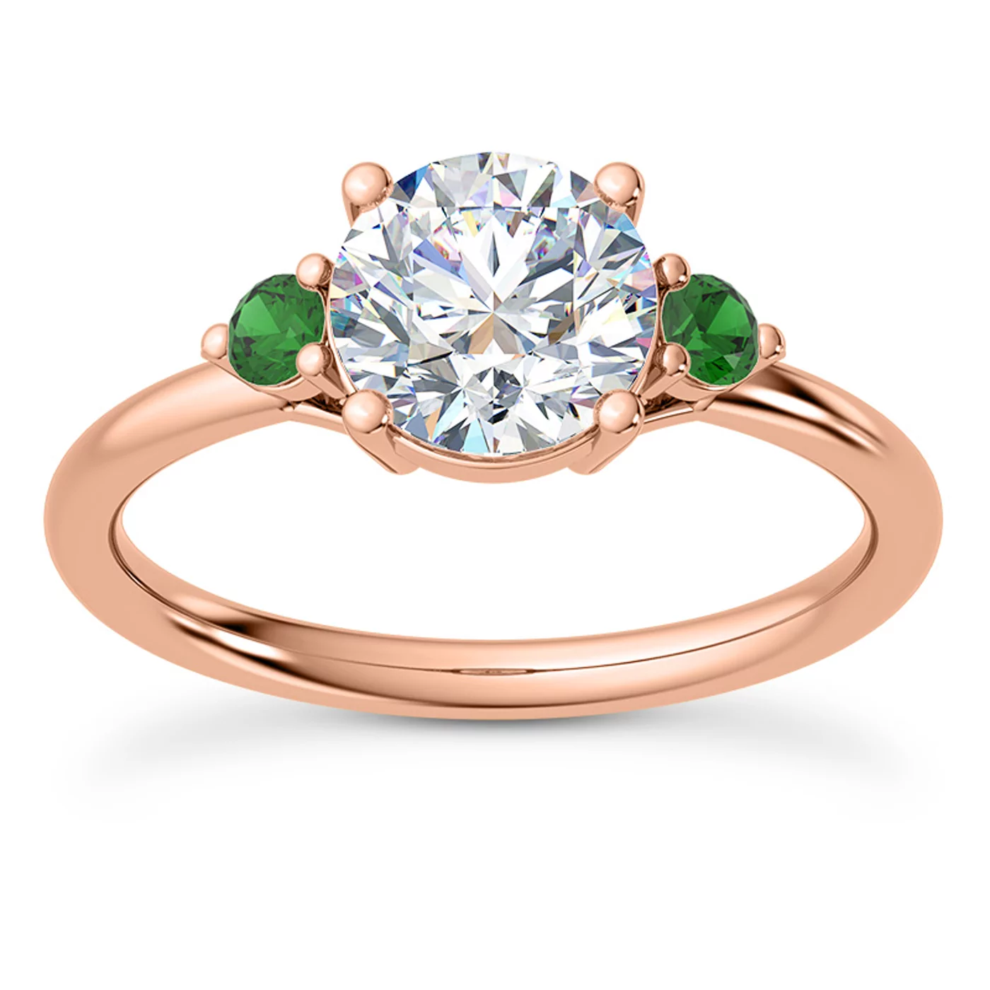 Emerald-Cut Sophistication 14K Rose Gold Engagement Ring