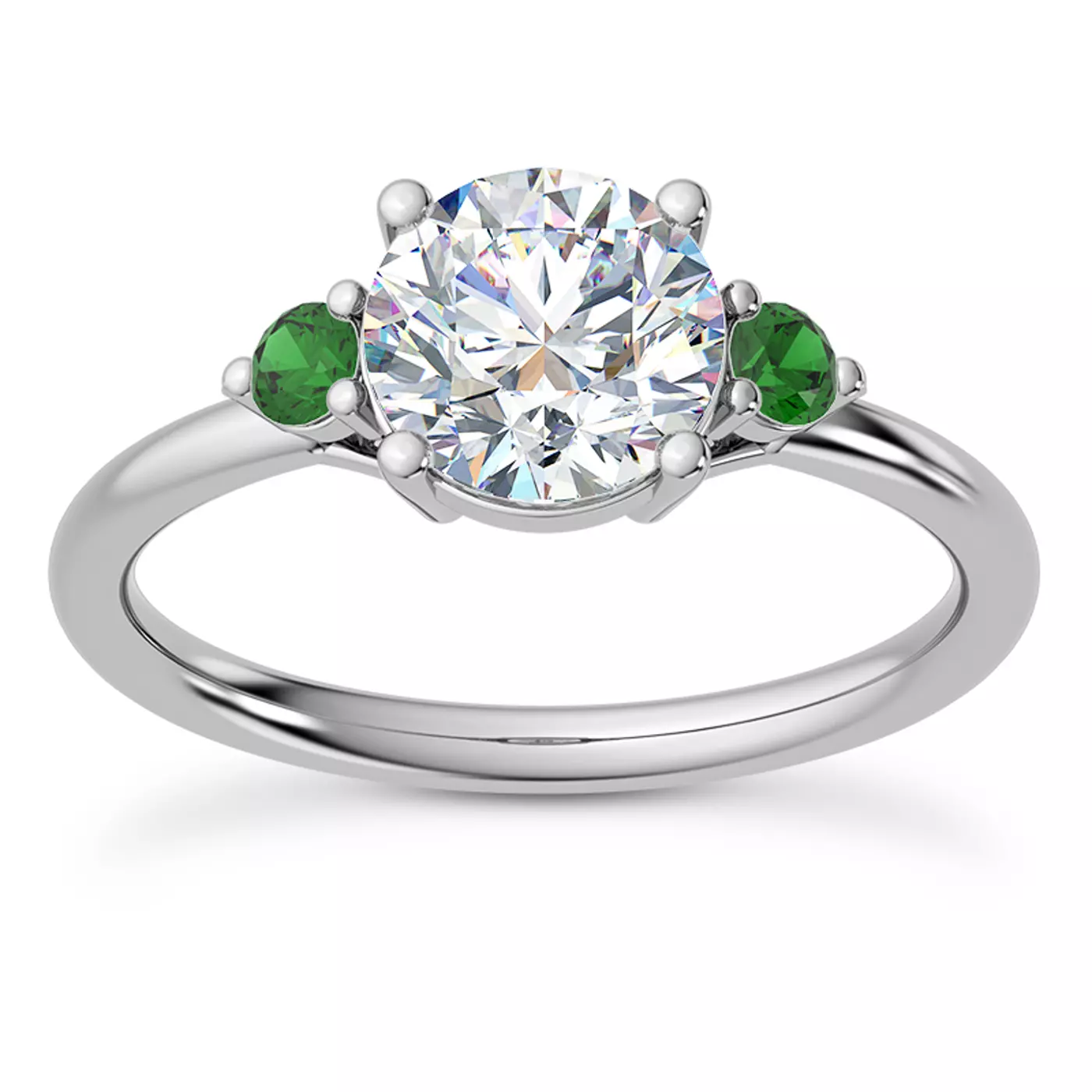 Emerald-Cut Sophistication 14K White Gold Engagement Ring