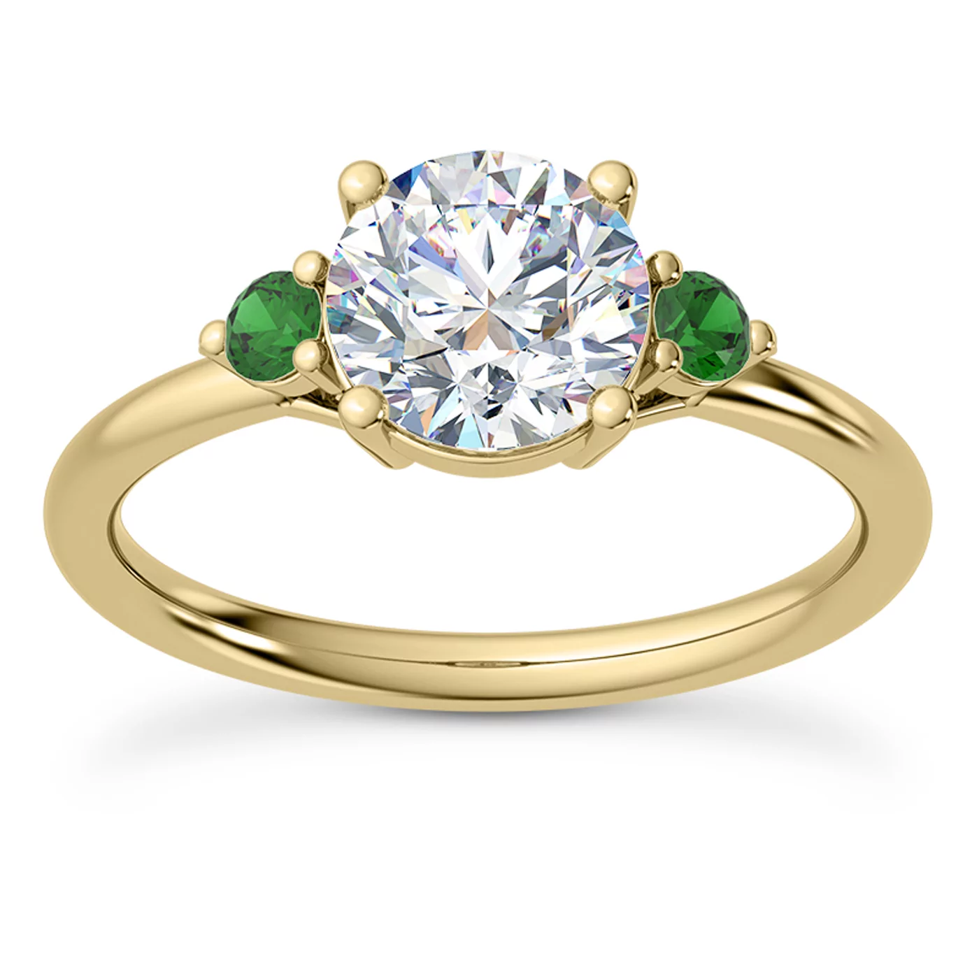 Emerald-Cut Sophistication 18K Yellow Gold Engagement Ring