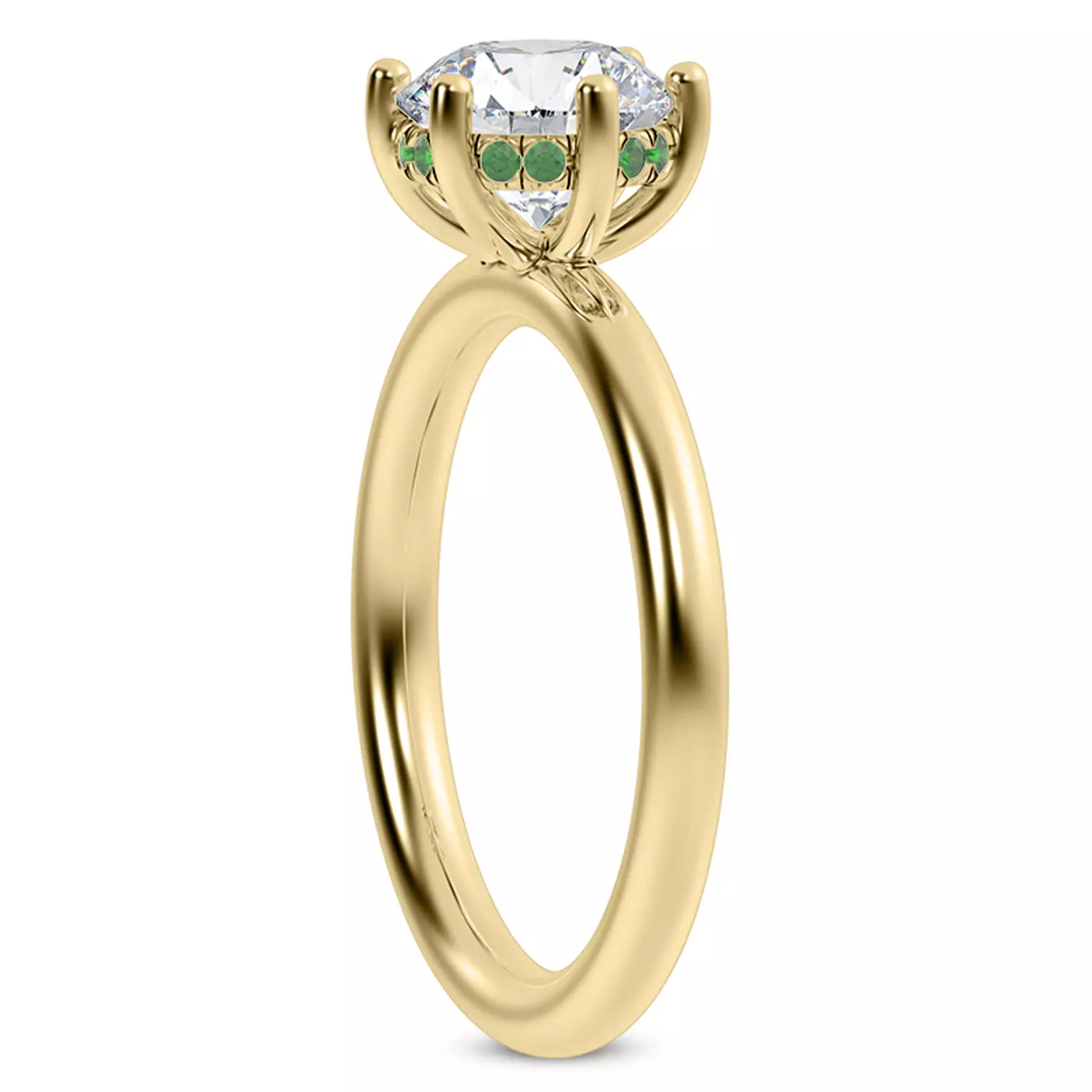Concealed Halo Sparkle 14K Yellow Gold Engagement Ring