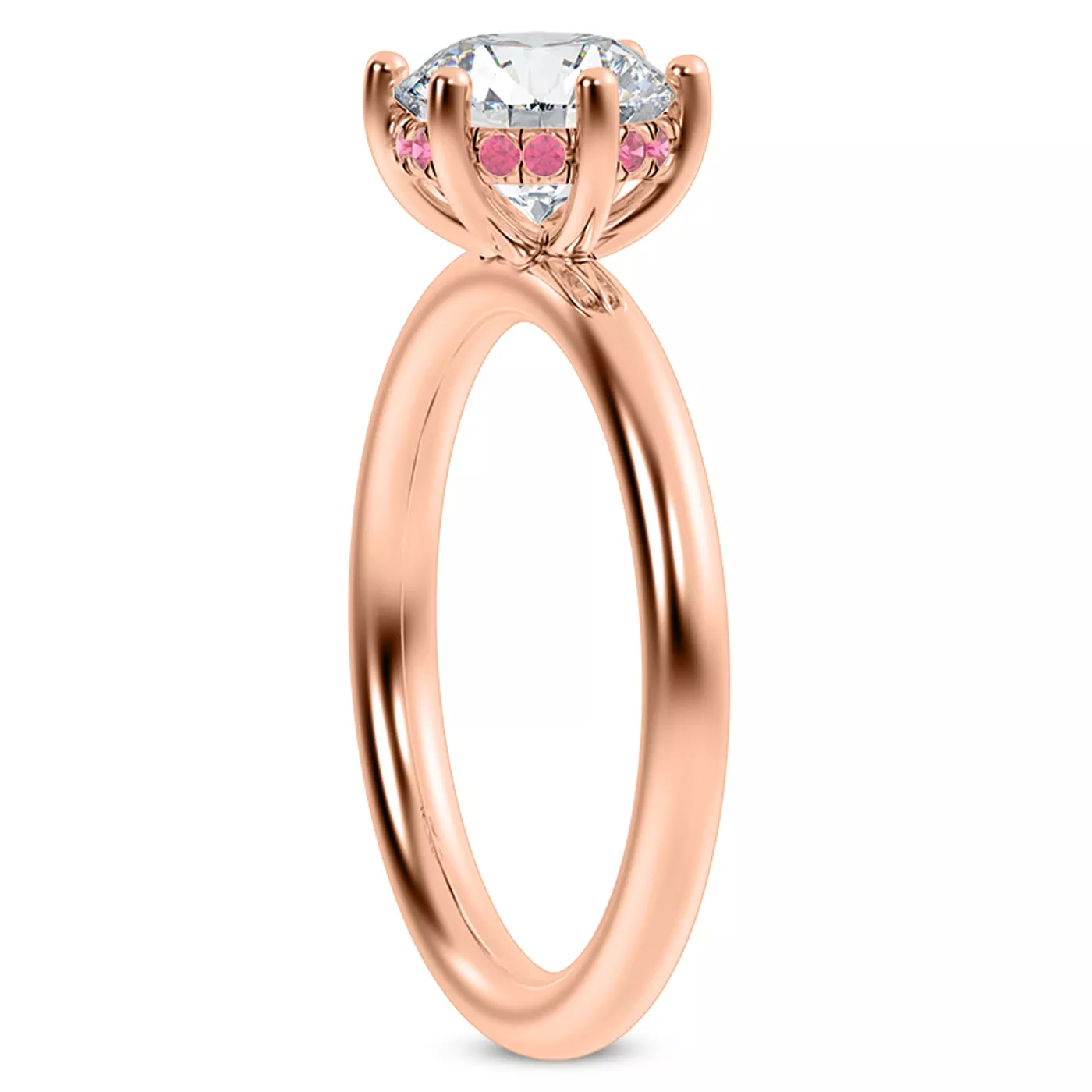 Secret Halo Sparkle 14K Rose Gold Engagement Ring