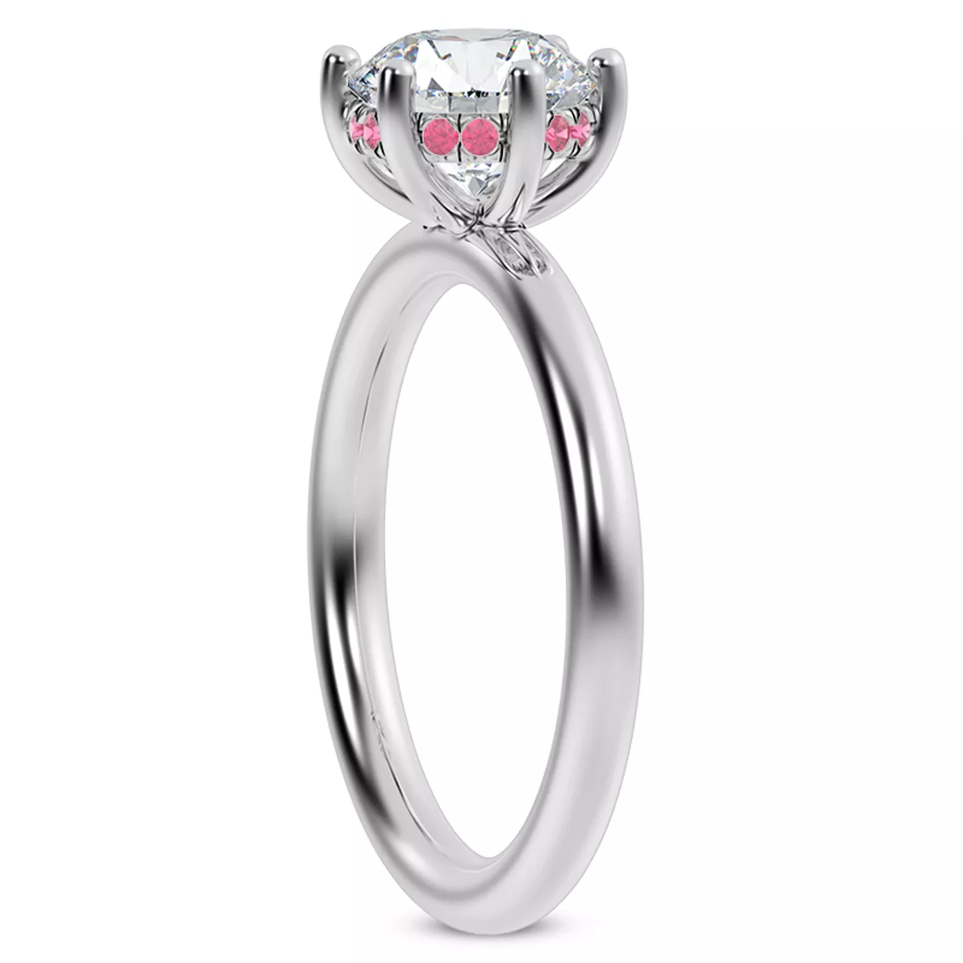 Secret Halo Sparkle 14K White Gold Engagement Ring