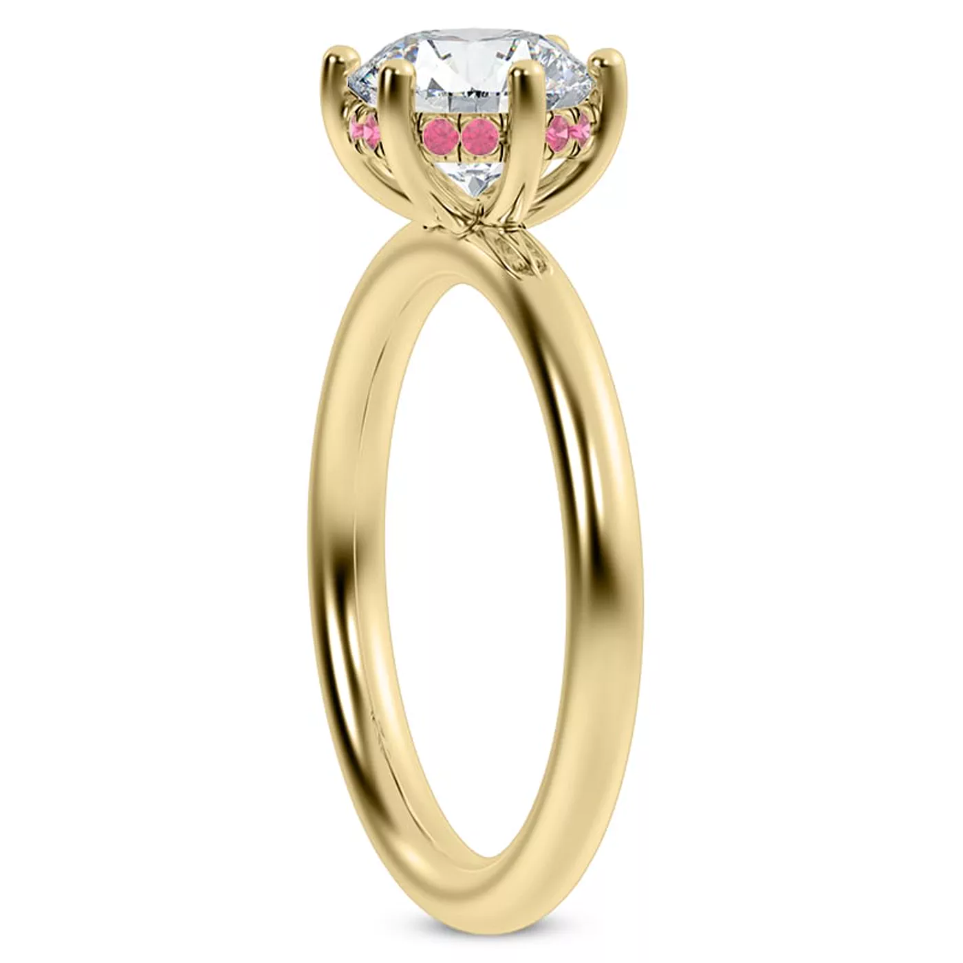 Secret Halo Sparkle 18K Yellow Gold Engagement Ring